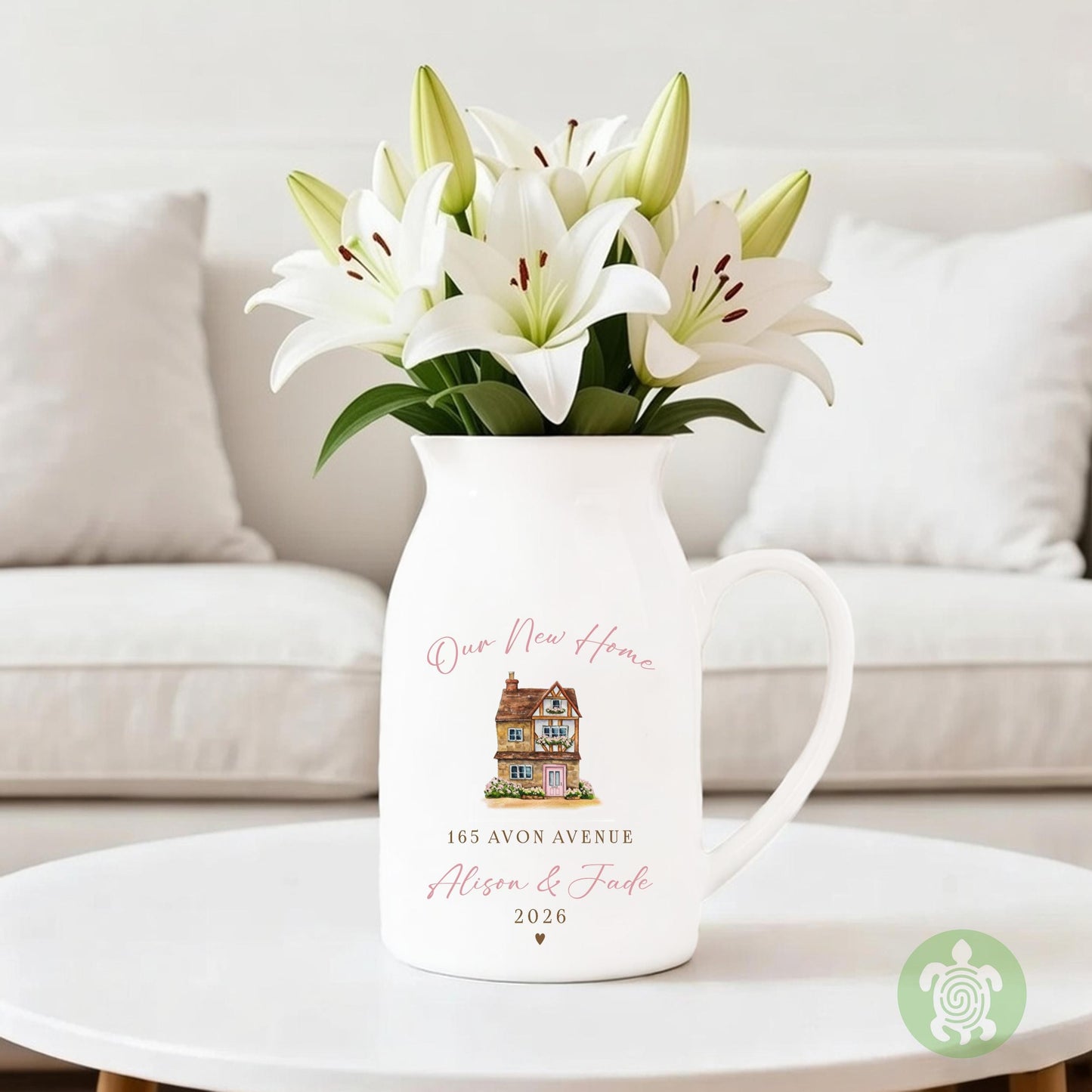 Personalised New Home Ceramic Jug, First Home Vase, Home Sweet Home, New House Present, 1st House Gift, Homeowners, Housewarming, Couples