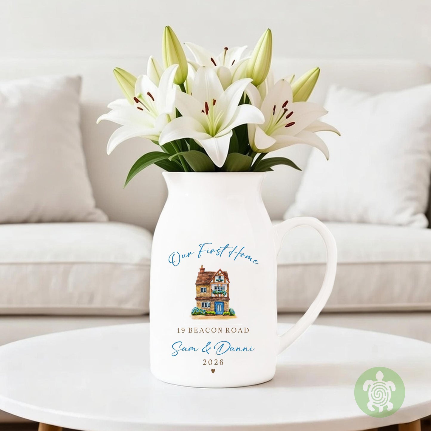Personalised New Home Ceramic Jug, First Home Vase, Home Sweet Home, New House Present, 1st House Gift, Homeowners, Housewarming, Couples