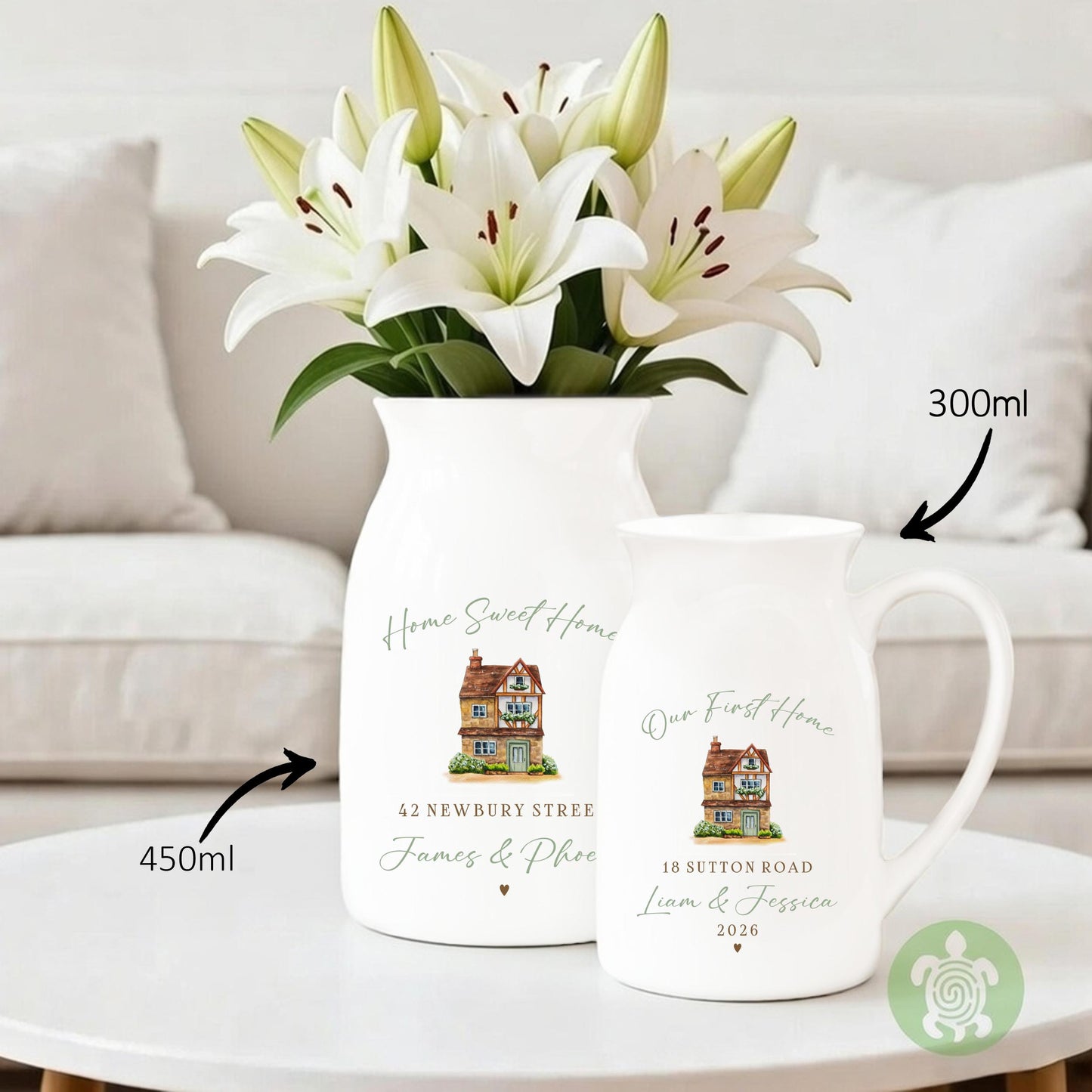 Personalised New Home Ceramic Jug, First Home Vase, Home Sweet Home, New House Present, 1st House Gift, Homeowners, Housewarming, Couples