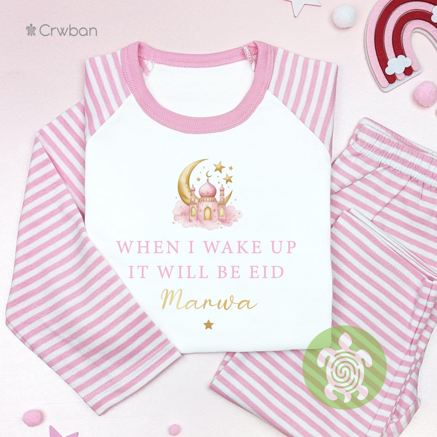 Personalised When I Wake Up It Will Be Eid for Kids, Ramadan and Eid , Celebration Outfit, Cotton Set for Girls & Boys, Tight-fitting style