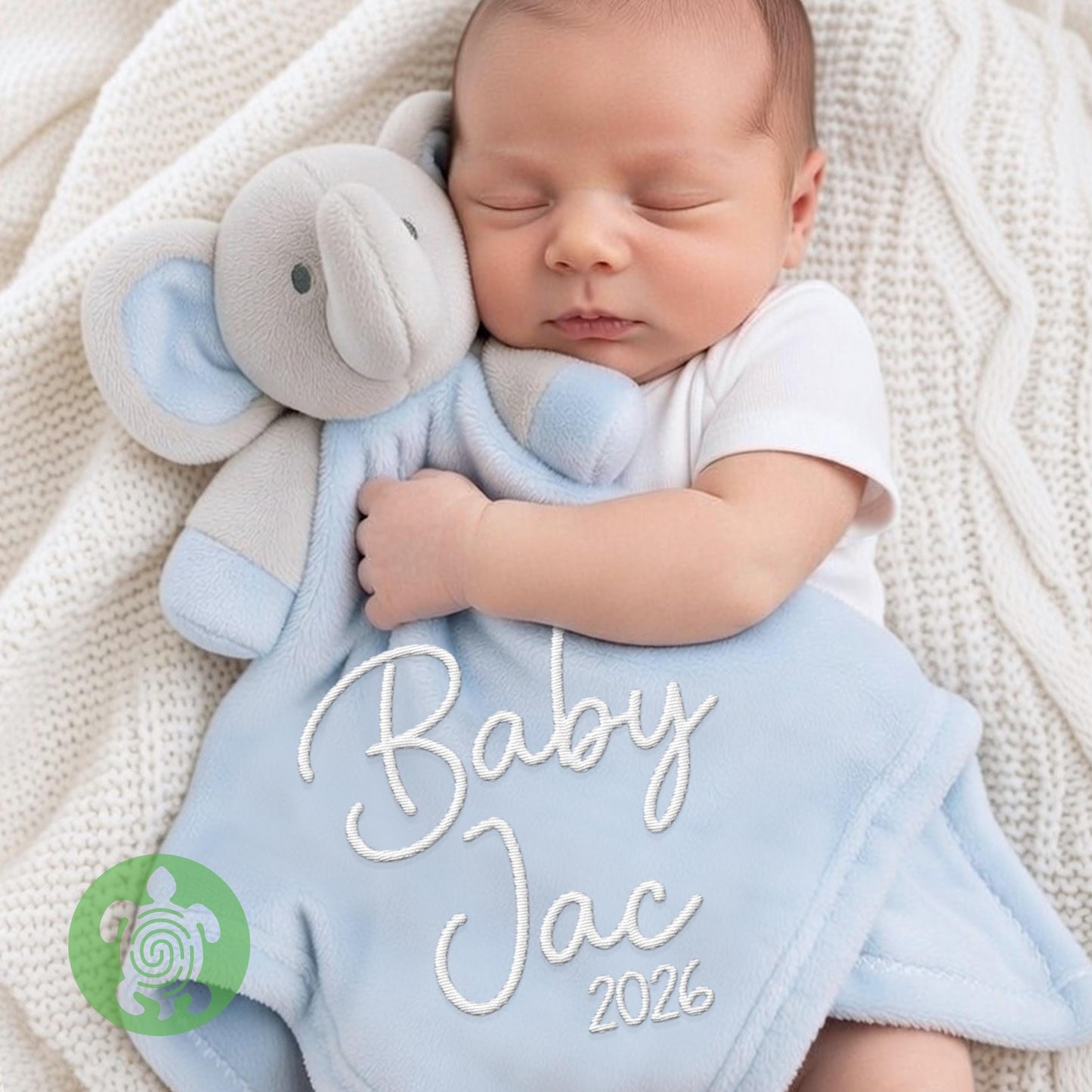 Personalised Embroidered Baby Elephant Comforter | Baby Shower Gift | Baby Gift | Newborn Girl or Boy | Newborn Baby Gift | New Parents Gift