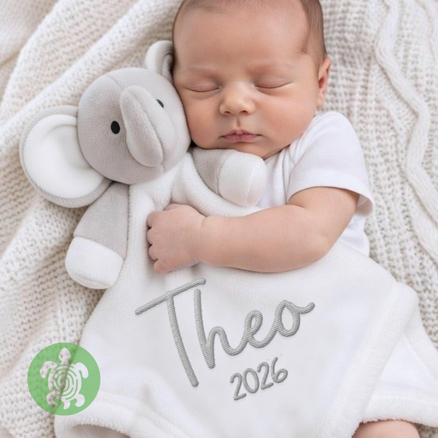 Personalised Embroidered Baby Elephant Comforter | Baby Shower Gift | Baby Gift | Newborn Girl or Boy | Newborn Baby Gift | New Parents Gift