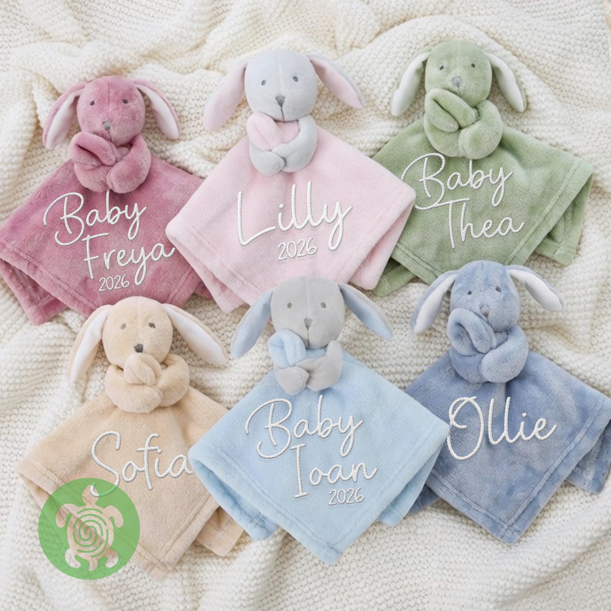 Personalised Embroidered Baby Rabbit Comforter | Baby Shower Gift | Baby Gift | Newborn Girl or Boy | Newborn Baby Gift | New Parents Gift