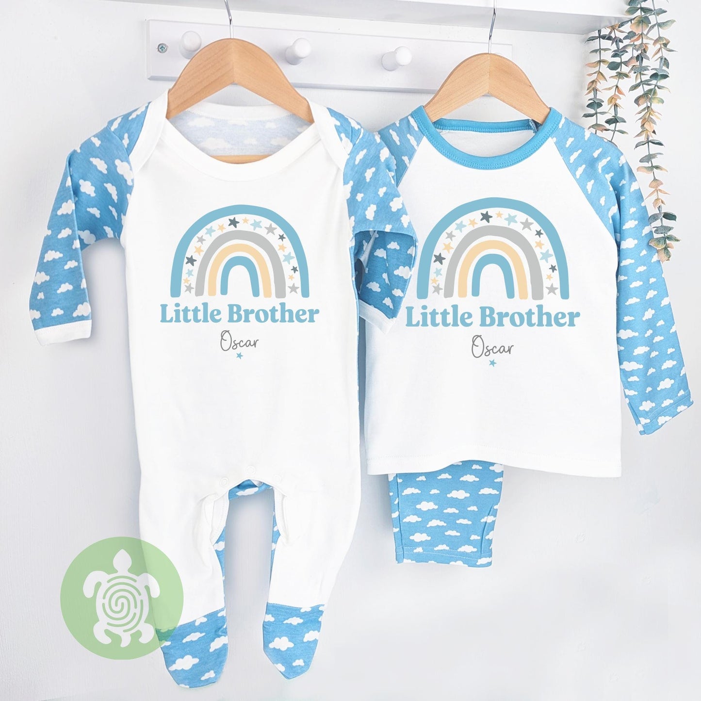 Personalised Boys Lil Big Biggest Bro Matching Outfit, Kids Outfit, Custom Name Cotton Clothing Set for Boys, Tight-fitting style