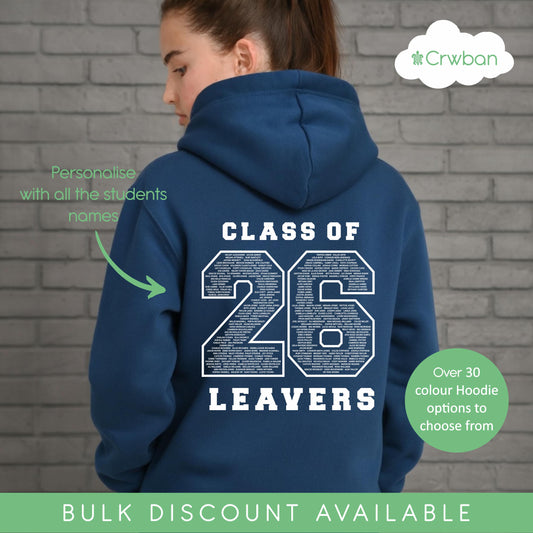 Personalised School Leavers' Hoodie, Graduation Jumper For Kids, Unisex Teen Hoodie with Class Names, End of Term Keepsake, School Leavers