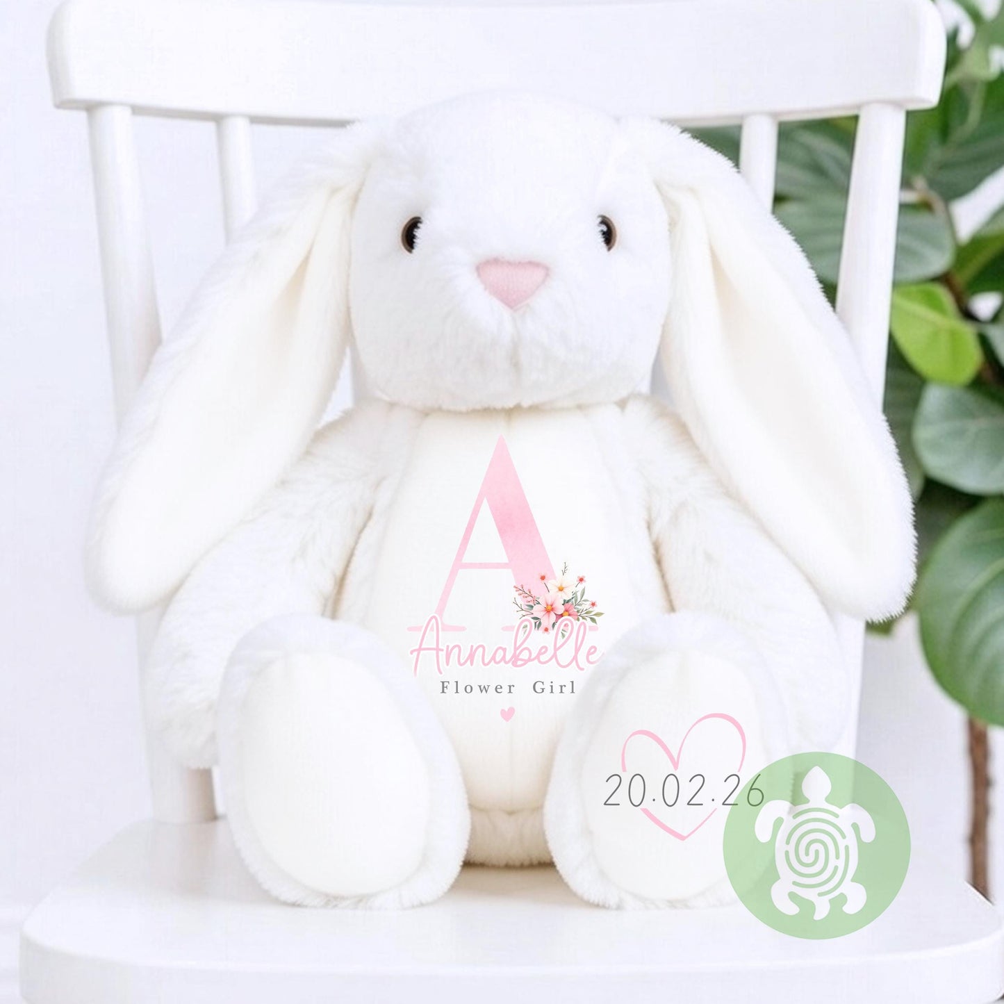 Personalised Pink Flower Girl Bunny, Flower Girl Gift, Will you be my flower girl, Personalised Soft Toy, Flower Girl Proposal, Bridesmaid