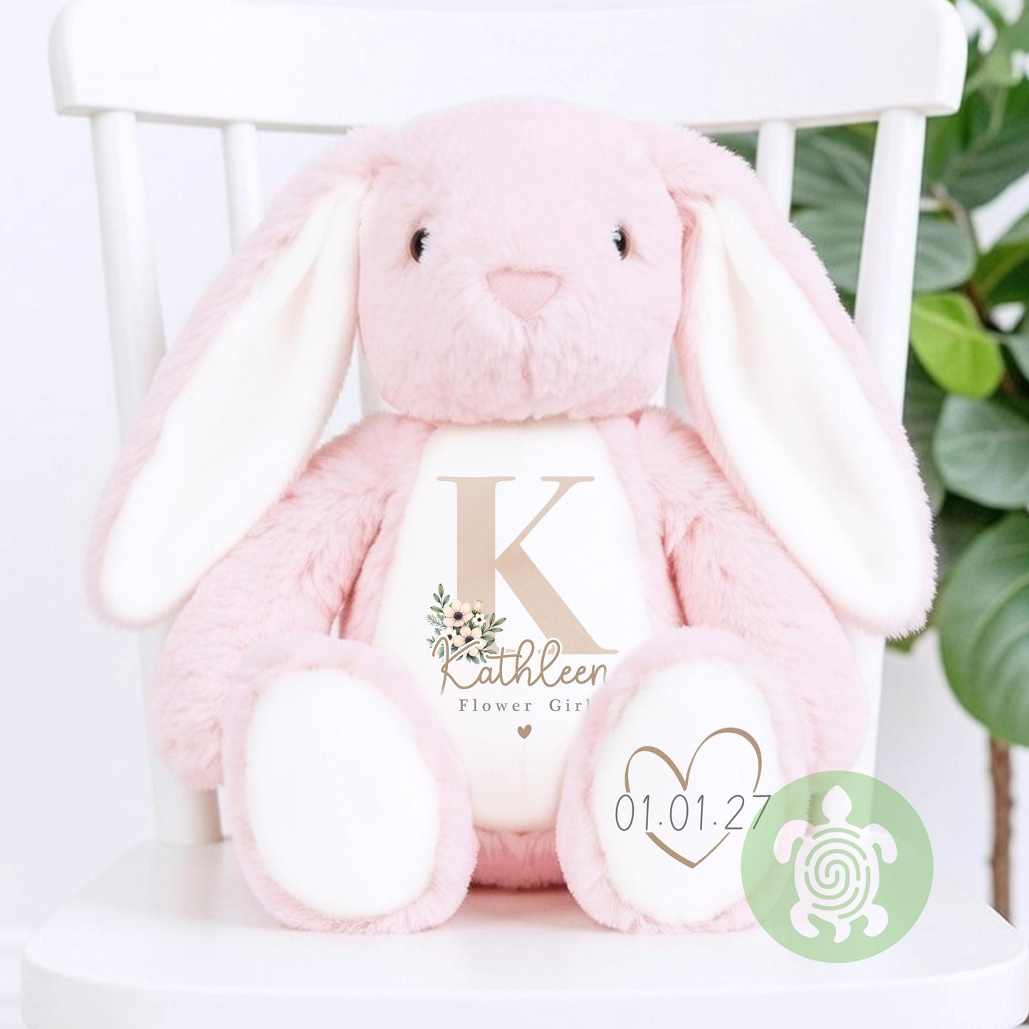 Personalised Beige Flower Girl Bunny, Flower Girl Gift, Will you be my flower girl, Personalised Soft Toy, Flower Girl Proposal, Bridesmaid