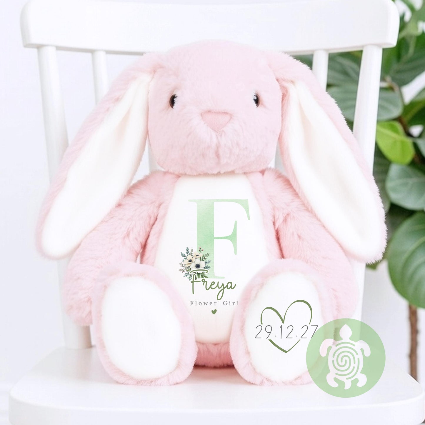 Personalised Sage Flower Girl Bunny, Flower Girl Gift, Will you be my flower girl, Personalised Soft Toy, Flower Girl Proposal, Bridesmaid