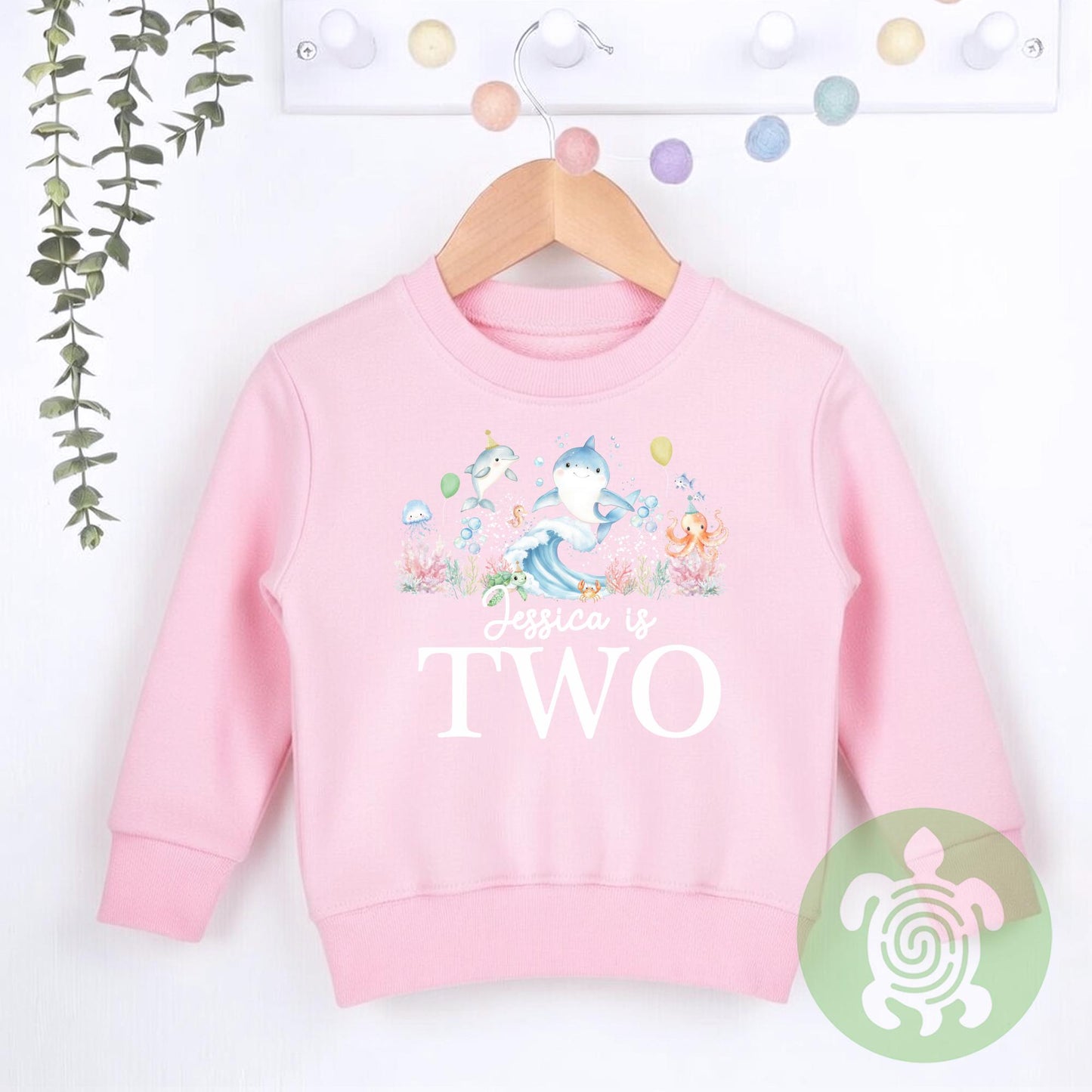 Birthday Sea Life theme Sweatshirt, Birthday party outfit, any age, Colour Birthday Outfit
