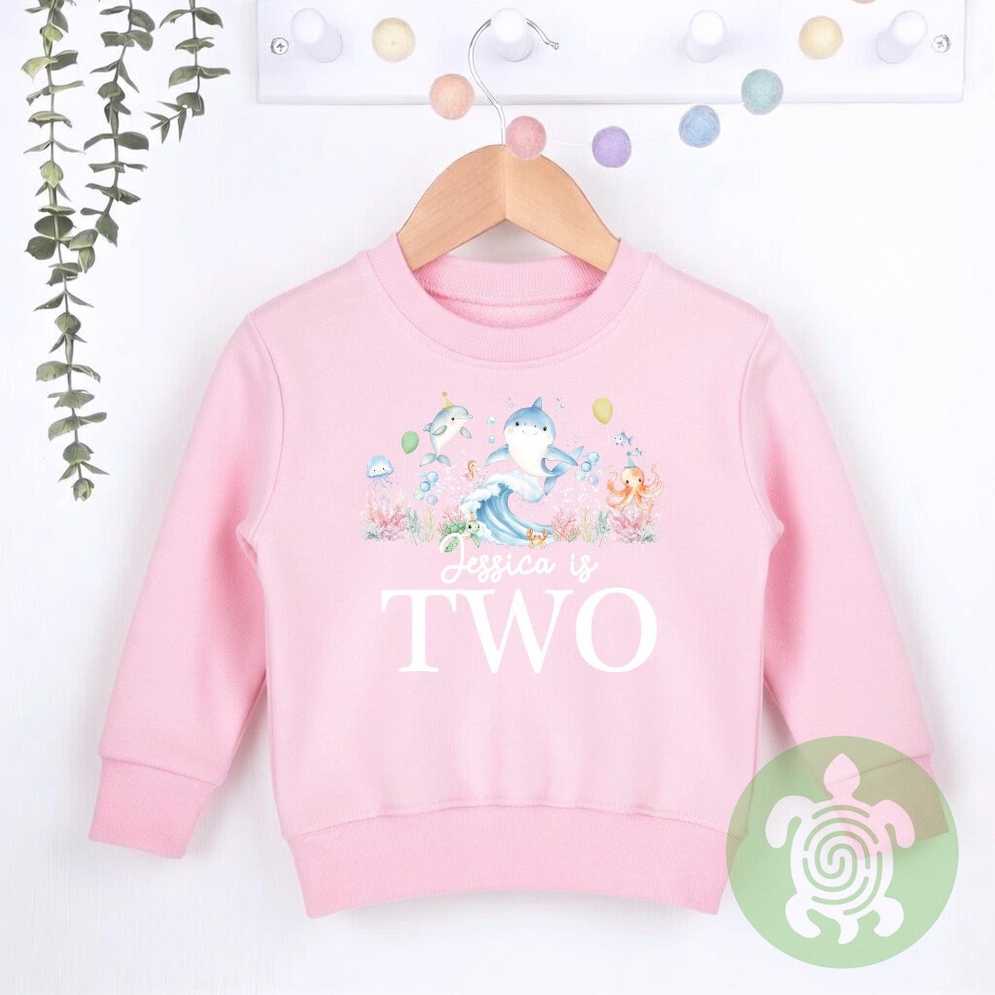 Birthday Sea Life theme Sweatshirt, Birthday party outfit, any age, Colour Birthday Outfit