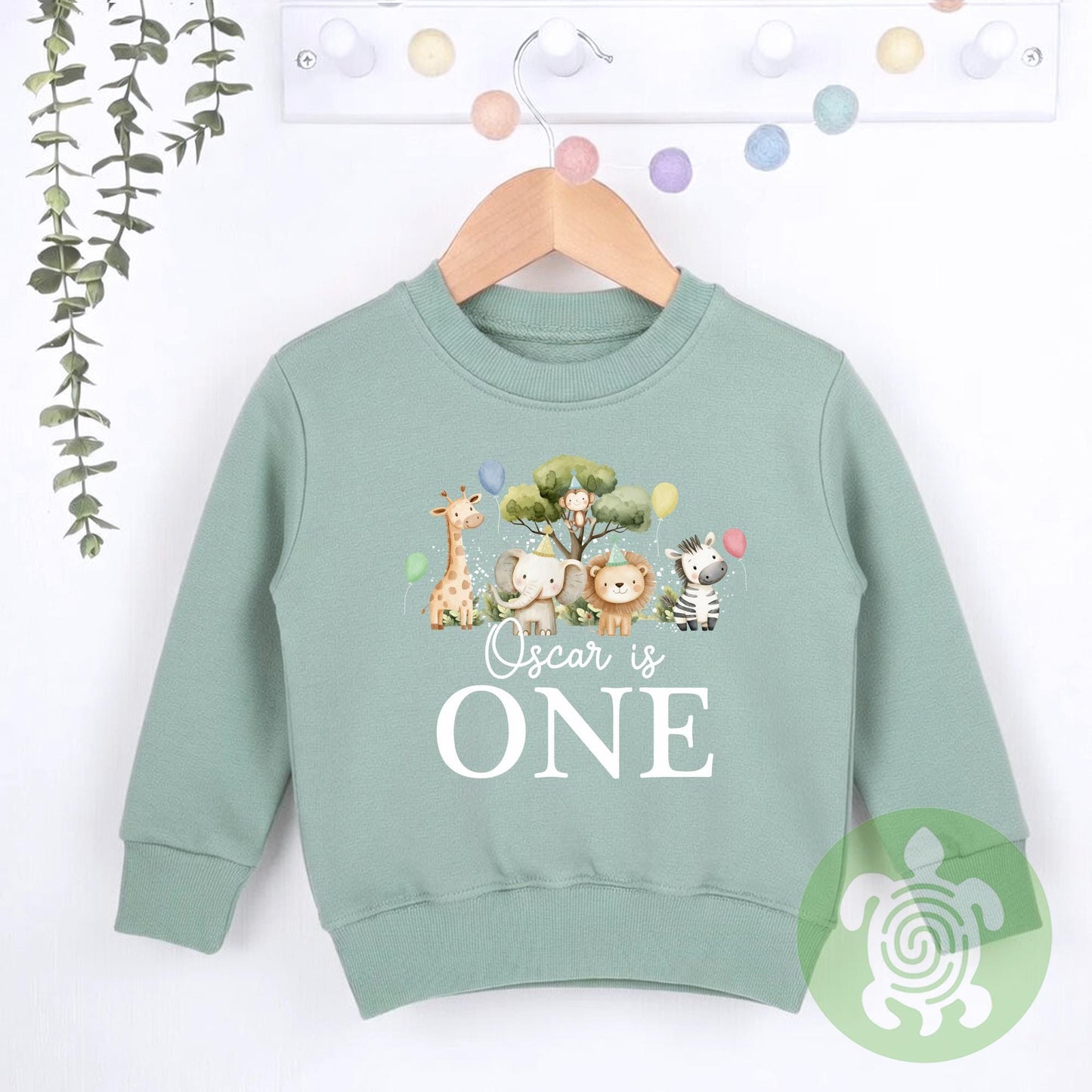 Birthday Safari theme Sweatshirt, Birthday party outfit, any age, Colour Birthday Outfit