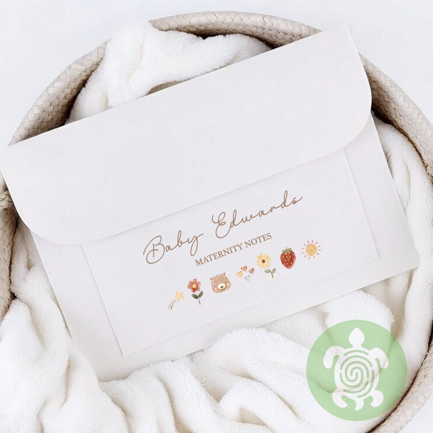 Personalised Girls Boho Maternity Notes Folder, New Baby, Pregnancy Folder, Documents, Baby Girl Girl, Newborn Journey, Cream Folder