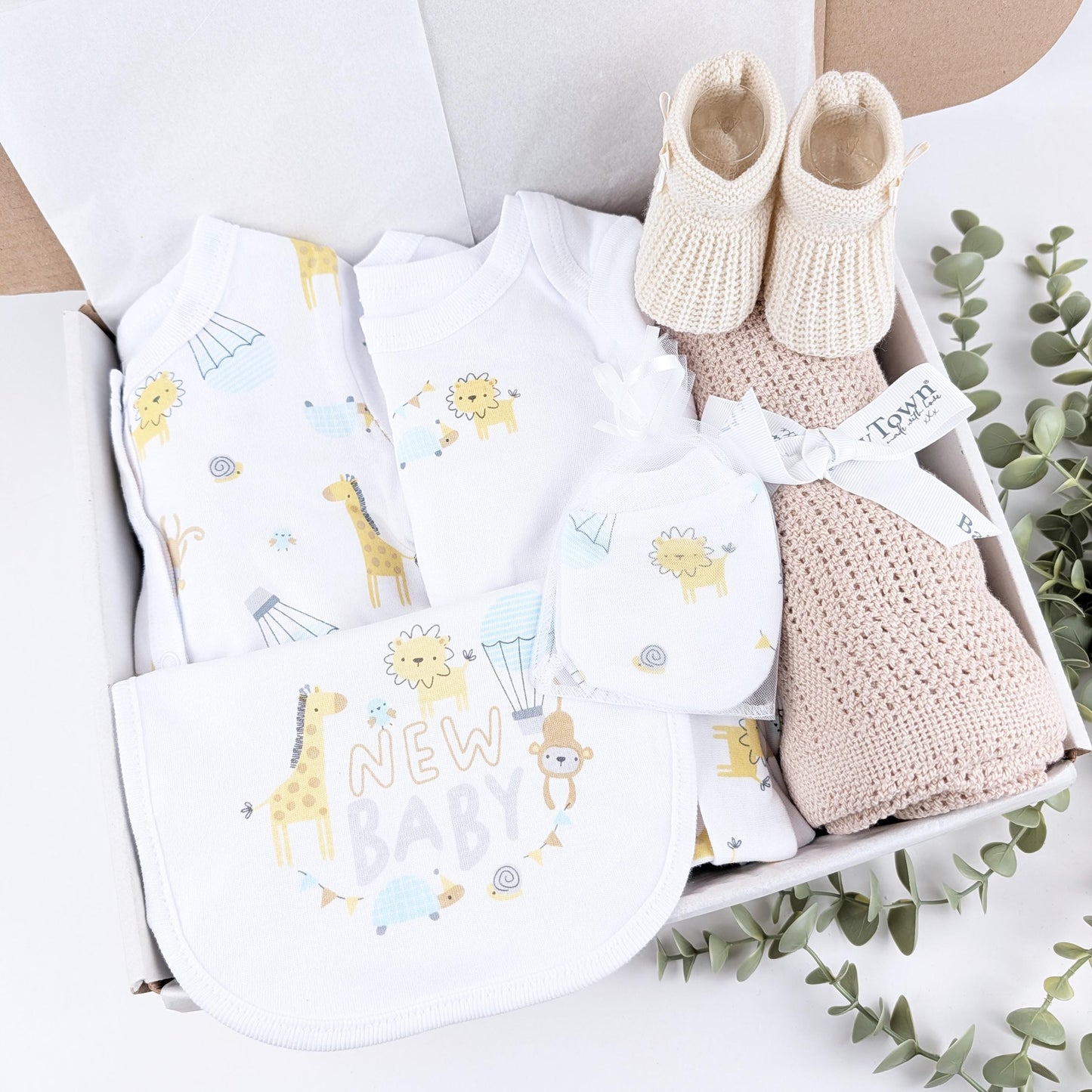 Bear Neutral Baby Gift Set | Baby Shower Gift | Baby Sleepsuit | Baby Gift | Newborn Girl Boy | New Baby Gift | Baby Boy Girl Outfit