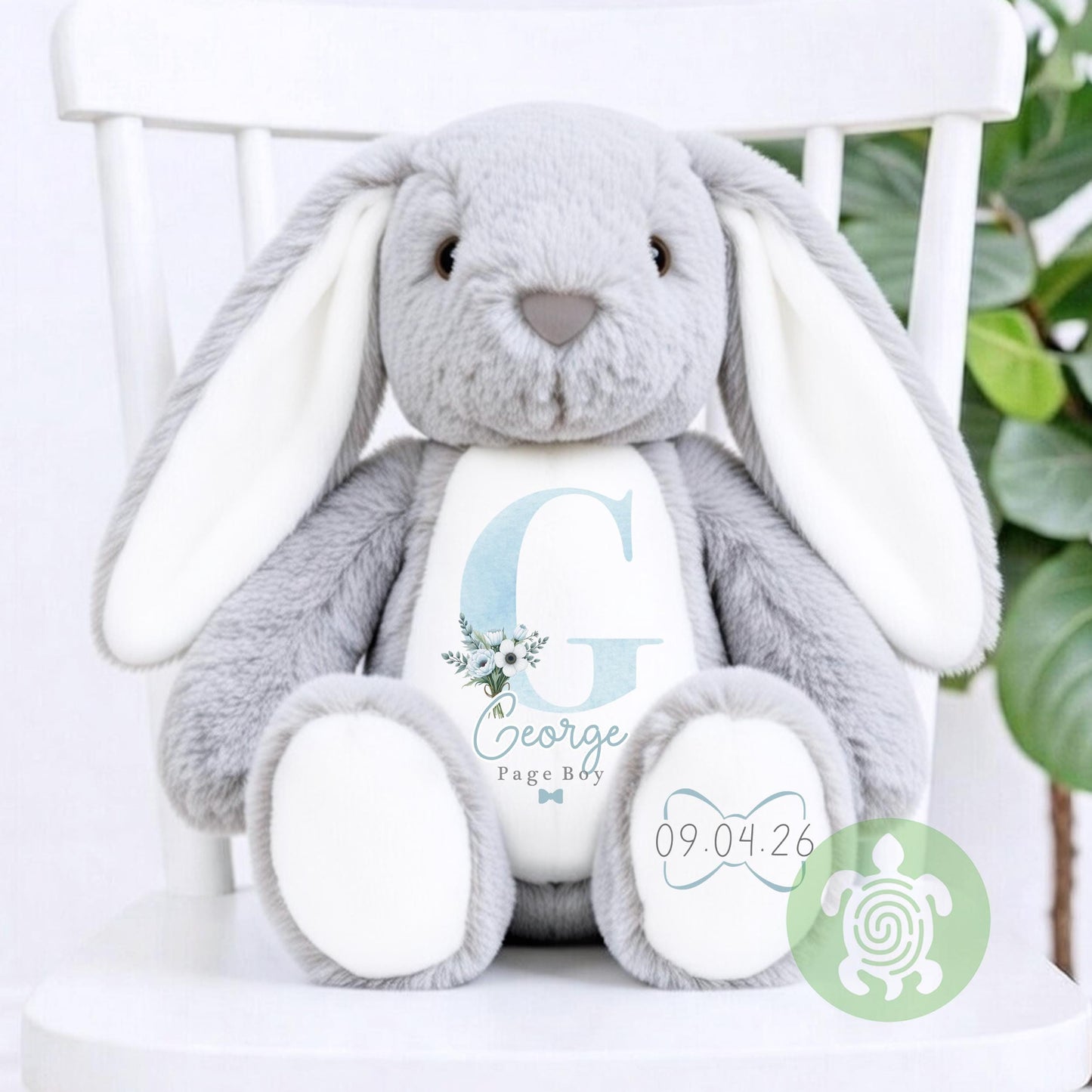Personalised Blue Page Boy Bunny, Page Boy Gift, Will you be our Page Boy, Personalised Soft Toy, Best Man Proposal, Teddy Proposal Keepsake