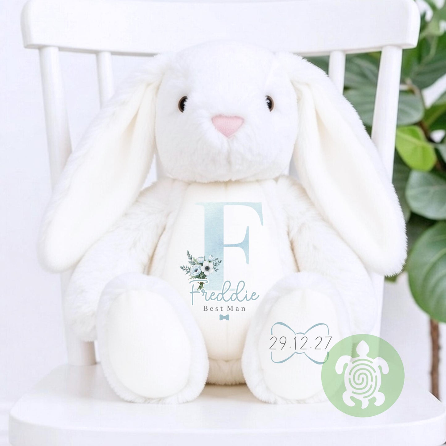 Personalised Blue Page Boy Bunny, Page Boy Gift, Will you be our Page Boy, Personalised Soft Toy, Best Man Proposal, Teddy Proposal Keepsake