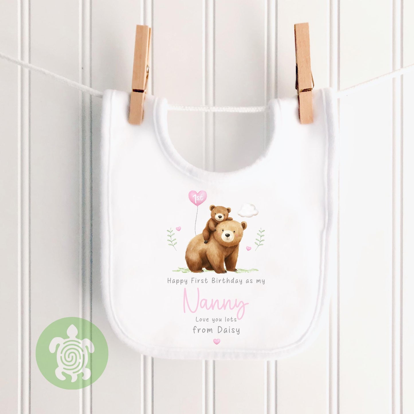 Personalised Bear Happy 1st Birthday as My Mummy Sleepsuit, Baby Gift from Newborn, Baby Outfit, First Birthday as Daddy, Cute Baby Vest