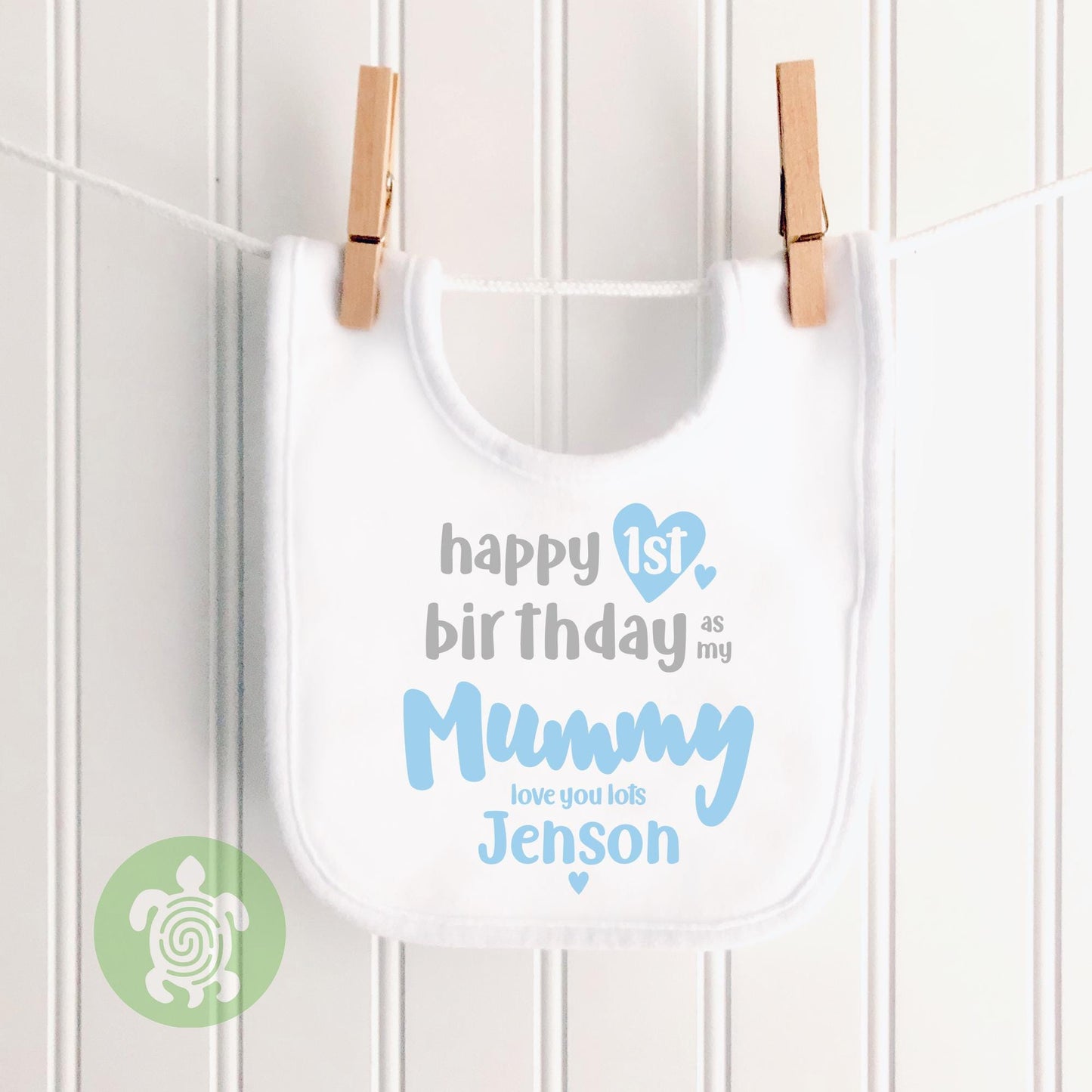 Personalised Happy 1st Birthday as my Mummy, Love you Lots, Baby Bodysuit, Babygrow, Pink Blue Option, First Birthday Mum Gift