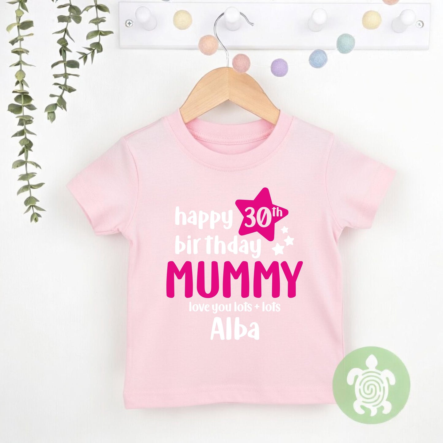 Happy 30th Birthday Mummy Mam Mammy Customised Birthday Age Newborn Baby Toddler T-shirt Babygrow Personalised Celebration Gift