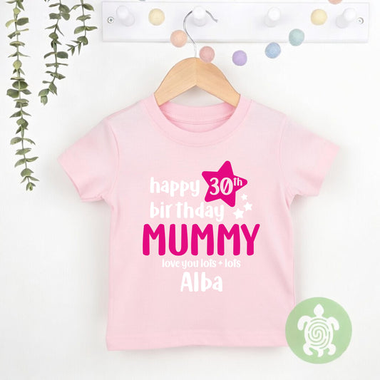 Happy 30th Birthday Mummy Mam Mammy Customised Birthday Age Newborn Baby Toddler T-shirt Babygrow Personalised Celebration Gift