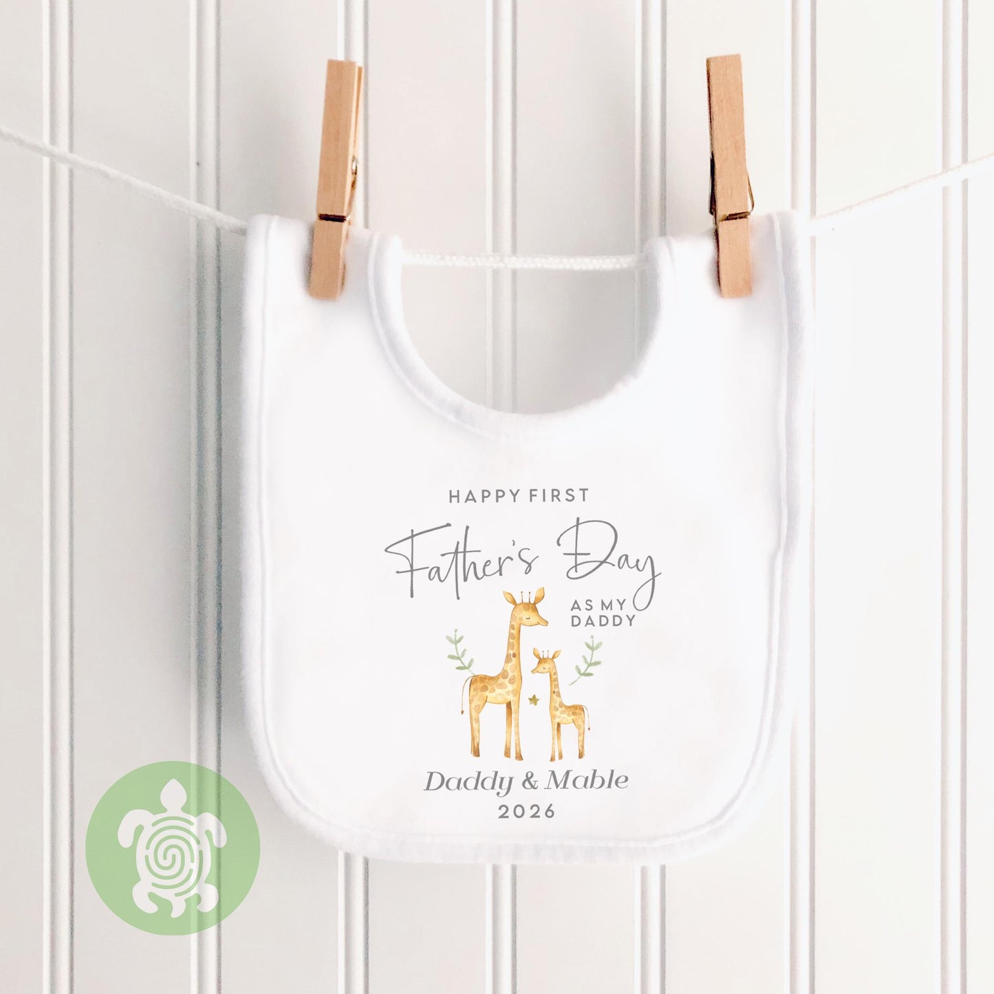 Personalised Happy First Father's Day as my Daddy, Giraffe Design, Baby Toddler Babygrow, Sleepsuit T-shirt Baby Gift, 1st Father's Day,