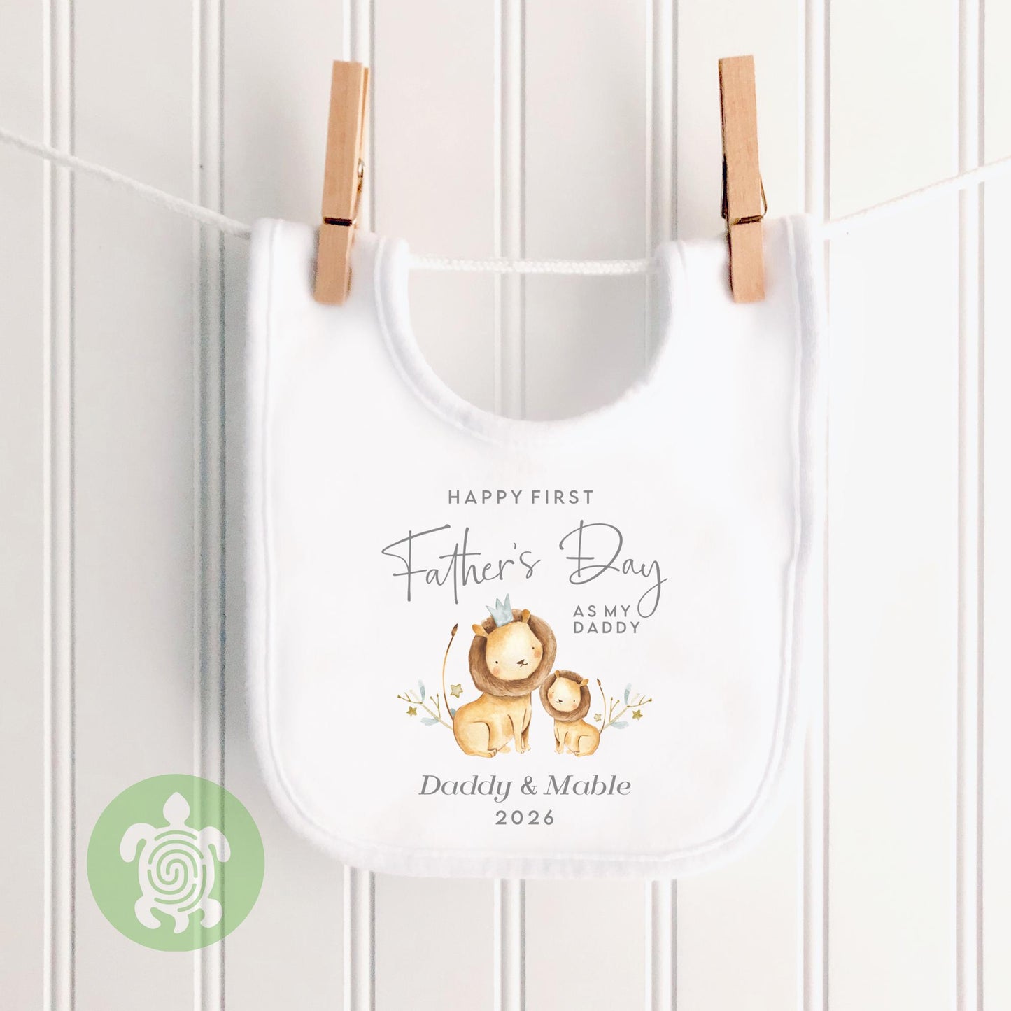 Personalised Happy First Father's Day as my Daddy, Lion Design, Baby Toddler Babygrow, Sleepsuit T-shirt Baby Gift, 1st Father's Day,