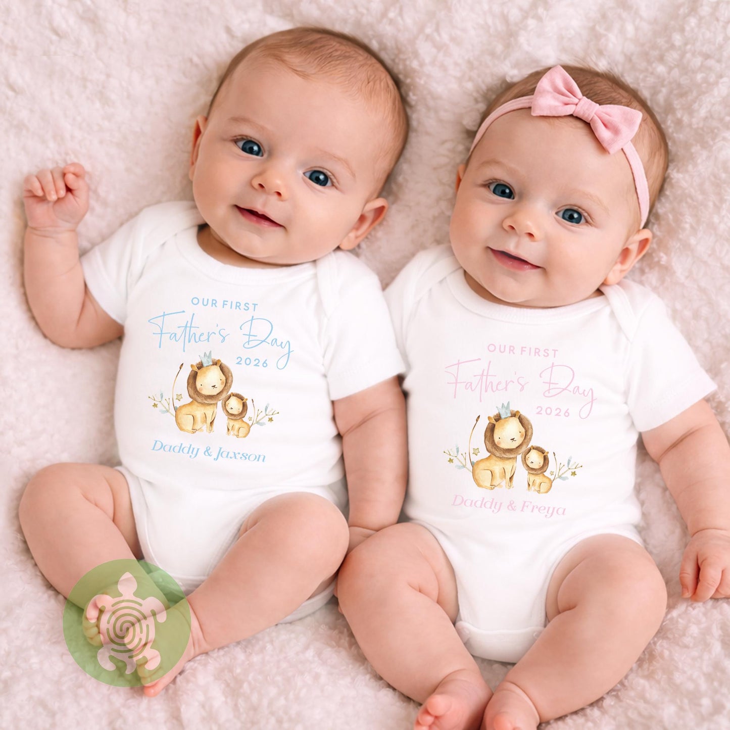 Personalised Our First Father's Day Pink or Blue Lion, Father’s day babygrow, First Father’s Day, 1st Fathers day gift, Gifts for Dad
