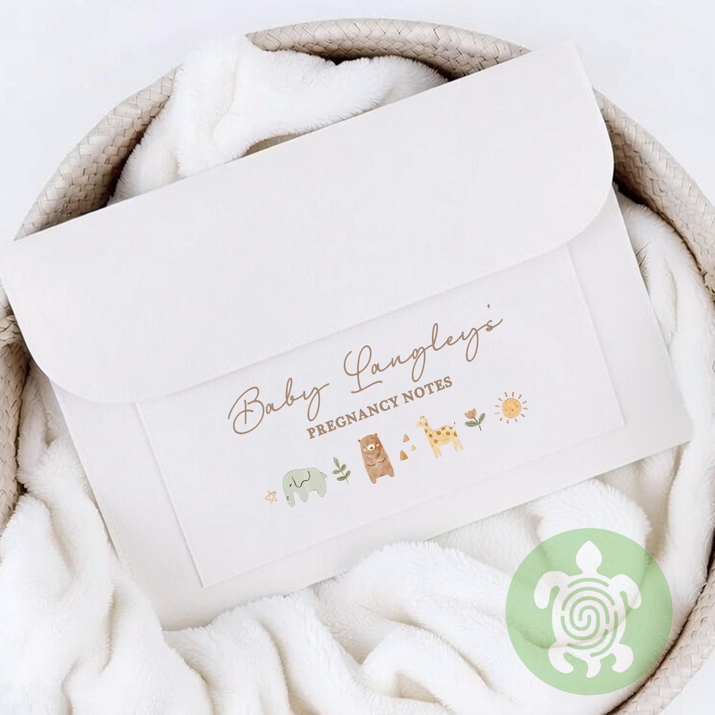 Personalised Neutral Boho Maternity Notes Folder, New Baby, Pregnancy Folder, Documents, Baby Boy Girl, Newborn Journey, Cream Folder