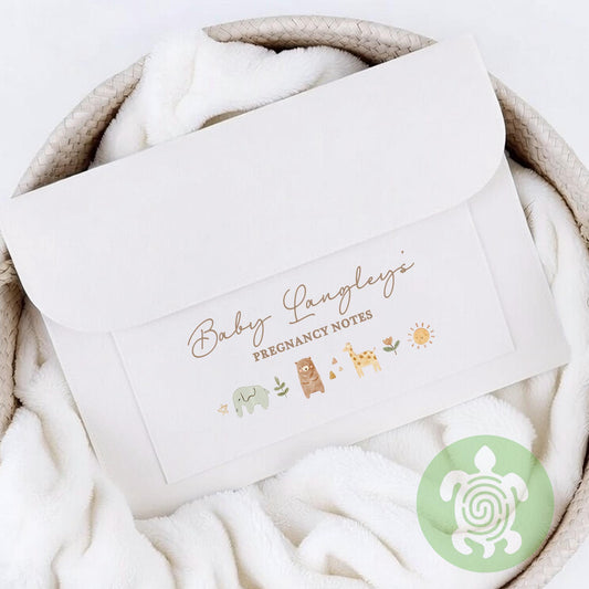 Personalised Neutral Boho Maternity Notes Folder, New Baby, Pregnancy Folder, Documents, Baby Boy Girl, Newborn Journey, Cream Folder
