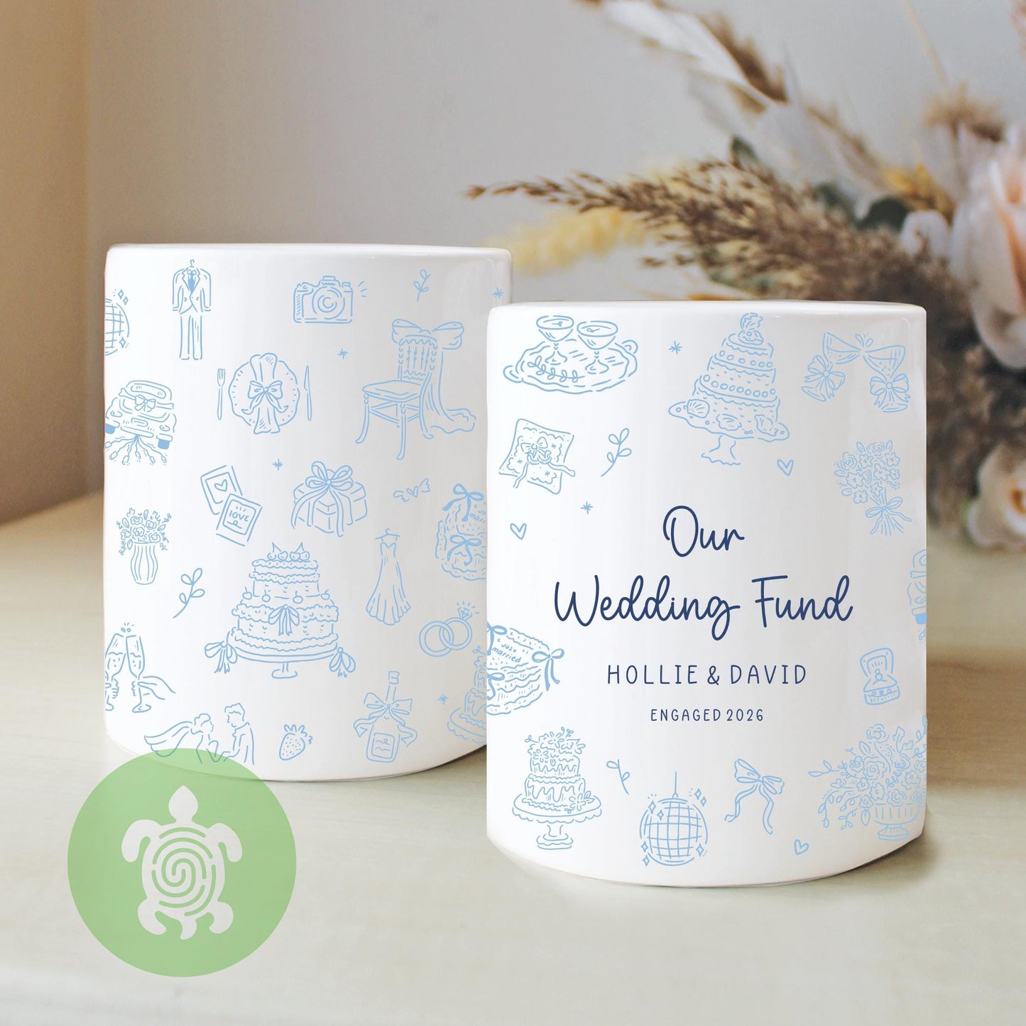 Personalised Wedding Fund Money Box, Engagement Gift, Bride to Be, Couple Present, Savings Jar, Honeymoon, Mr & Mrs, Wedding Gifts