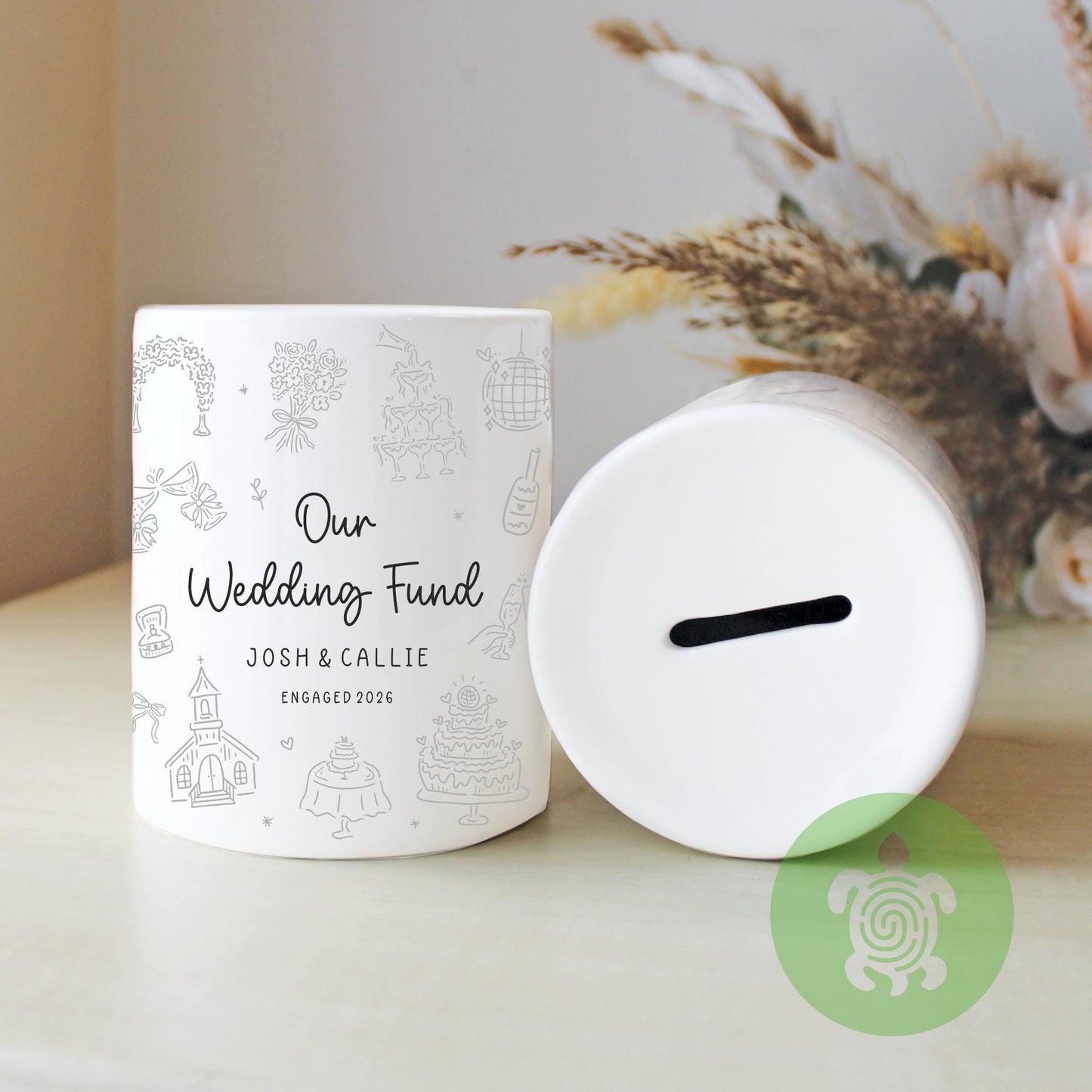 Personalised Wedding Fund Money Box, Engagement Gift, Bride to Be, Couple Present, Savings Jar, Honeymoon, Mr & Mrs, Wedding Gifts