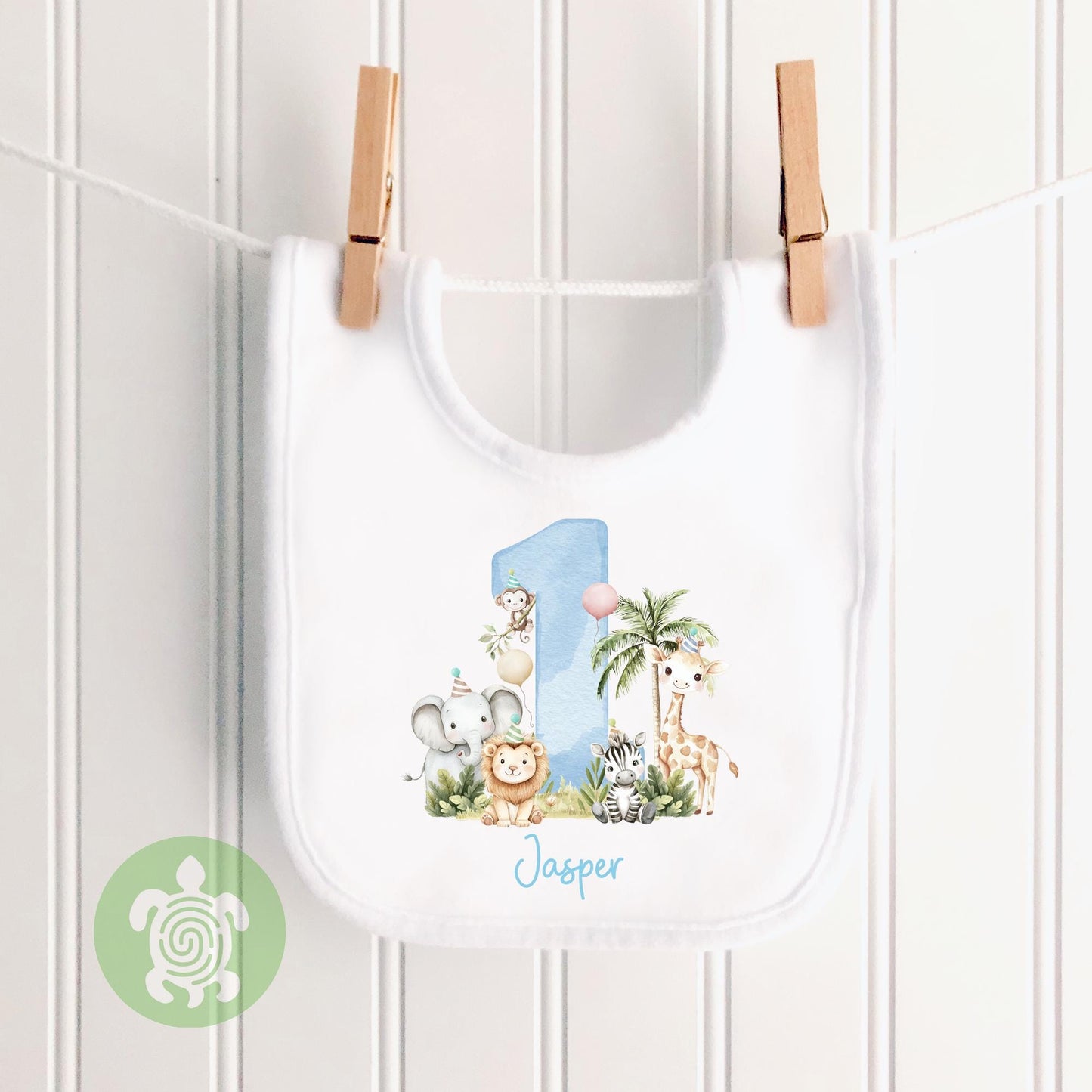Personalised Children's Safari Number Blue Birthday T-shirt, Wild One, Safari Animal First Birthday, Toddler Boy, Bday T-shirt, Party Outfit