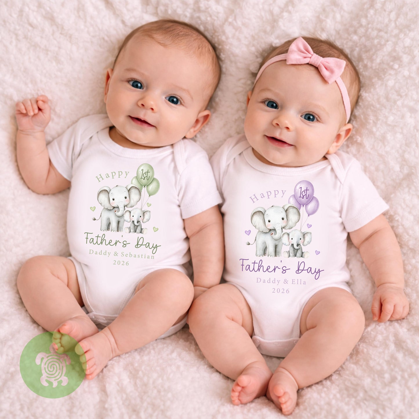 Personalised Happy 1st Father's Day Elephant Balloons Baby Outfit, Father’s day Babygrow, First Father’s Day, 1st Fathers day, Gifts for Dad