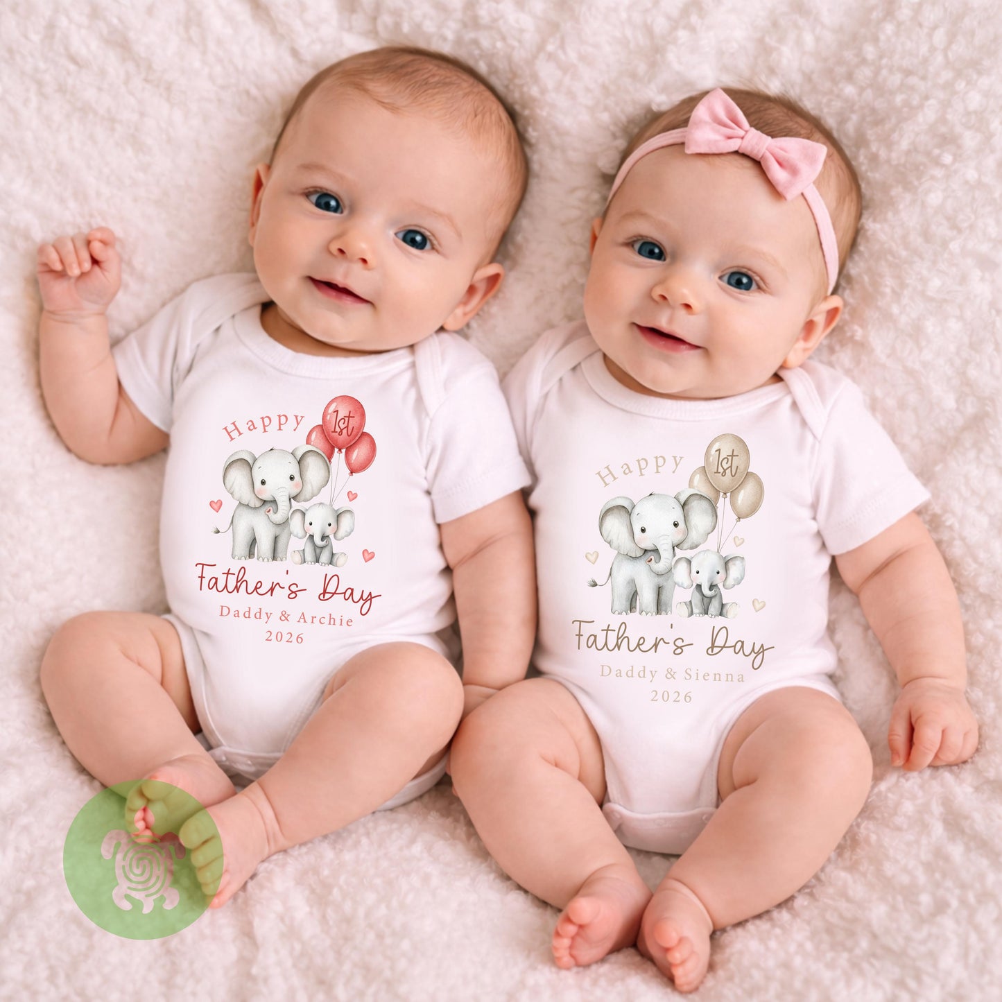 Personalised Happy 1st Father's Day Elephant Balloons Baby Outfit, Father’s day Babygrow, First Father’s Day, 1st Fathers day, Gifts for Dad