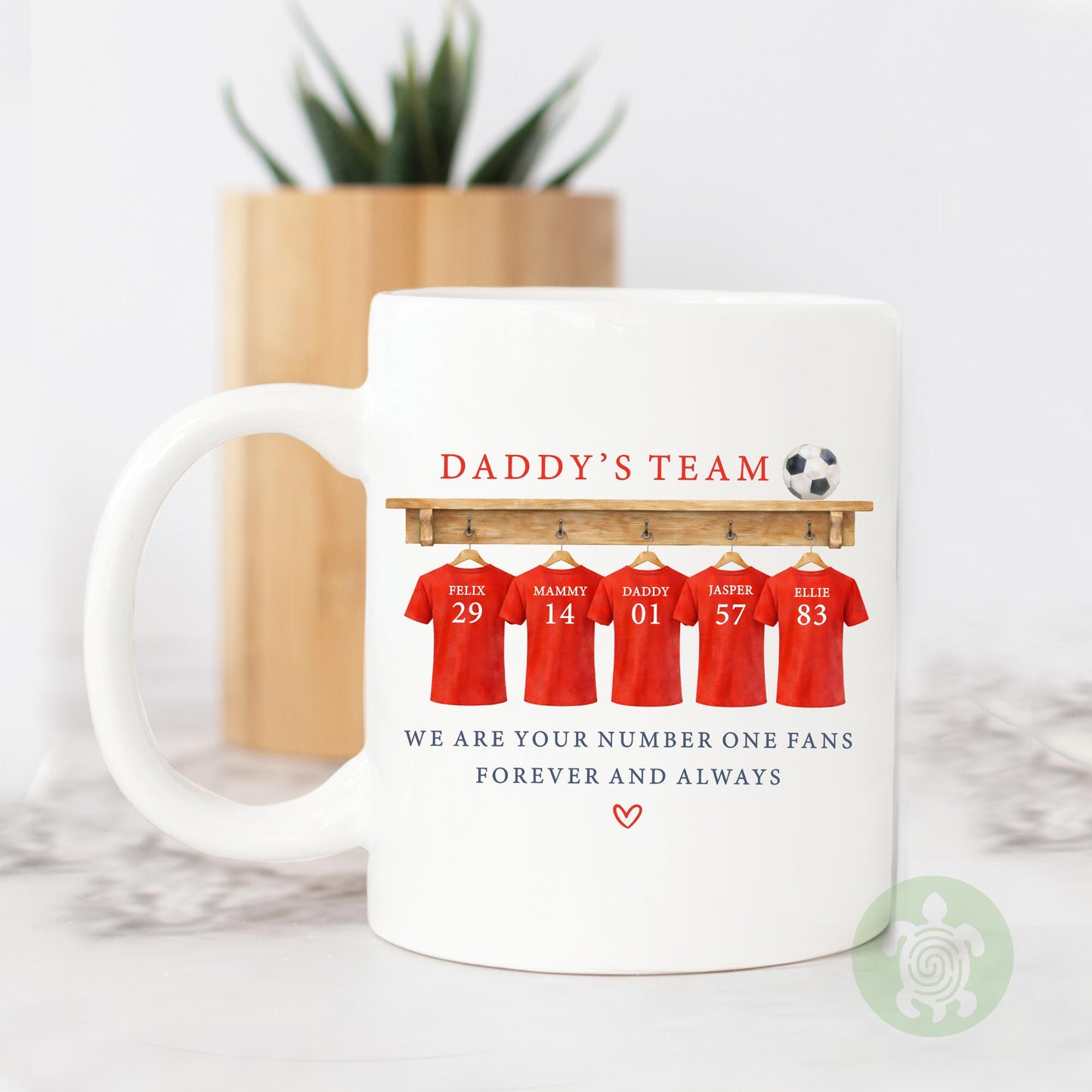 Personalised Dad's Team Football Mug, Daddy Football Shirt, Gift For Dad, Footy Present, Football Team Gift, Father's Day, Birthday Daddy