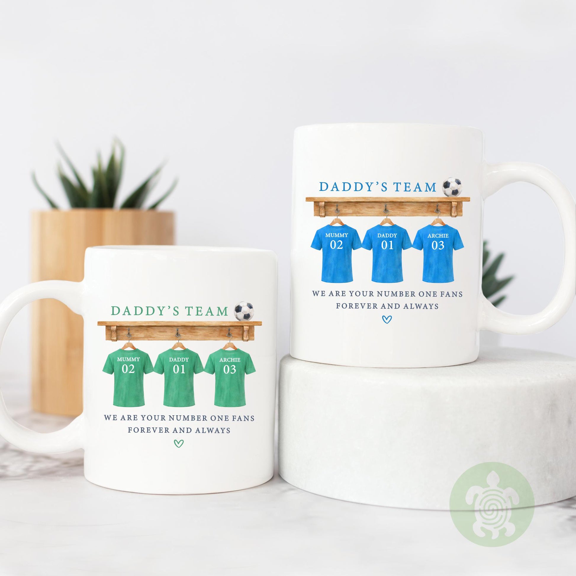 Personalised Dad's Team Football Mug, Daddy Football Shirt, Gift For Dad, Footy Present, Football Team Gift, Father's Day, Birthday Daddy