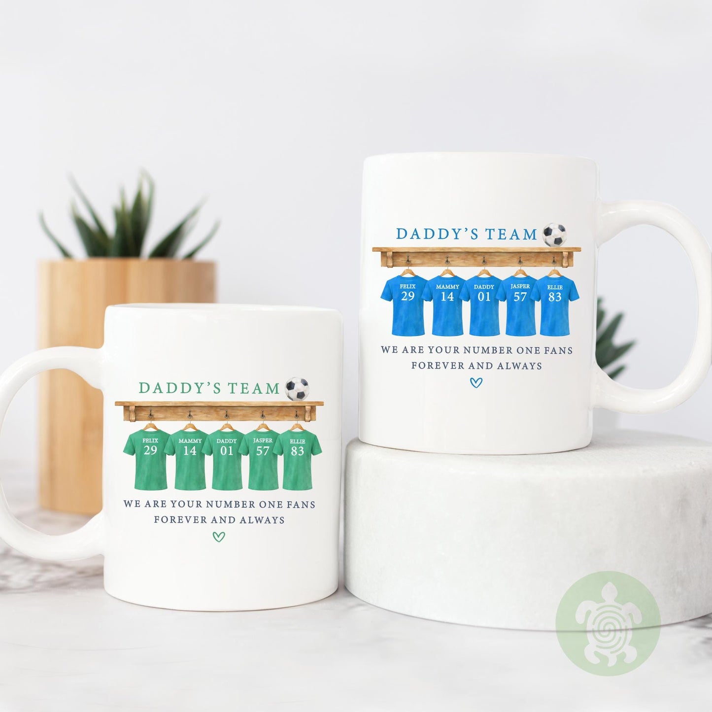 Personalised Dad's Team Football Mug, Daddy Football Shirt, Gift For Dad, Footy Present, Football Team Gift, Father's Day, Birthday Daddy