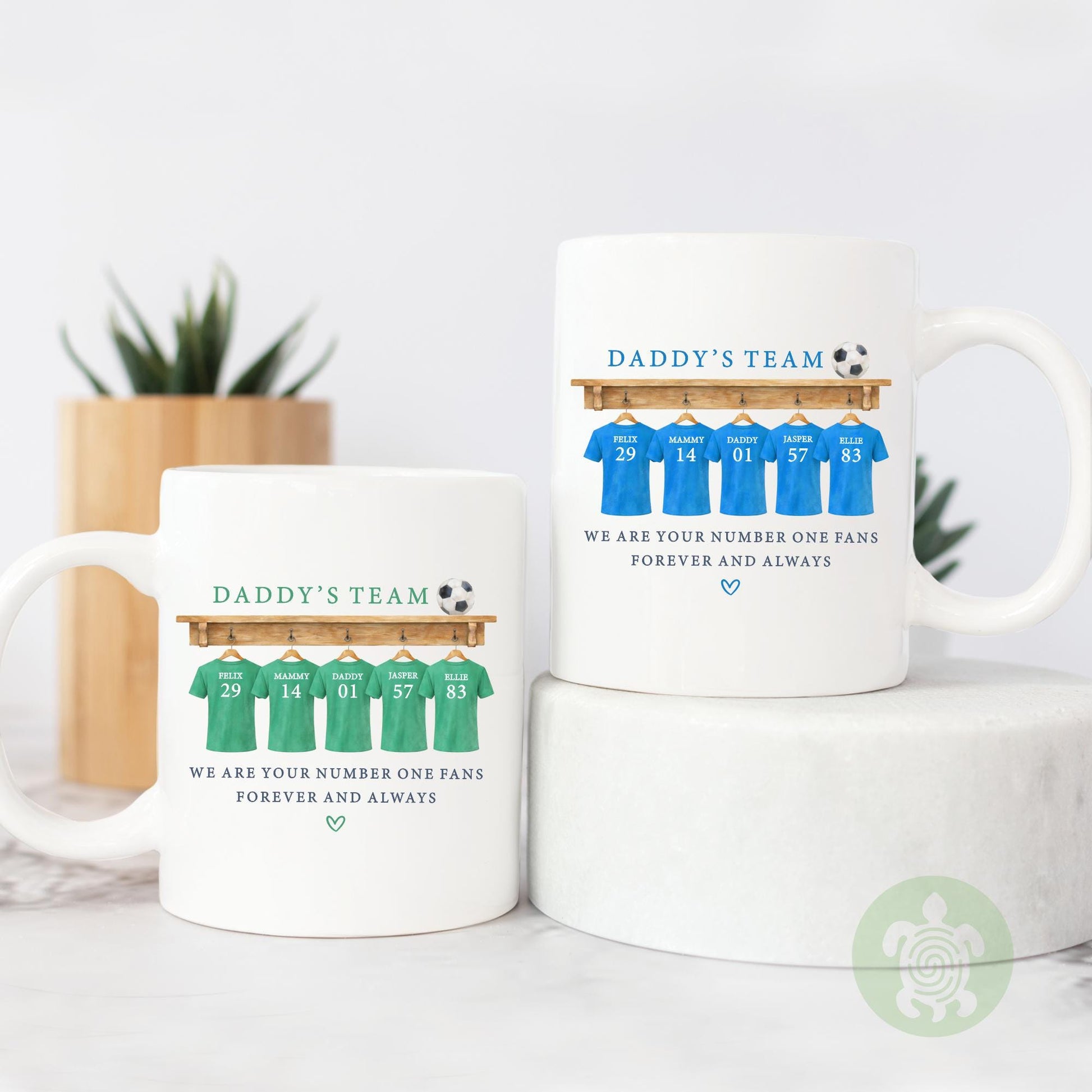 Personalised Dad's Team Football Mug, Daddy Football Shirt, Gift For Dad, Footy Present, Football Team Gift, Father's Day, Birthday Daddy