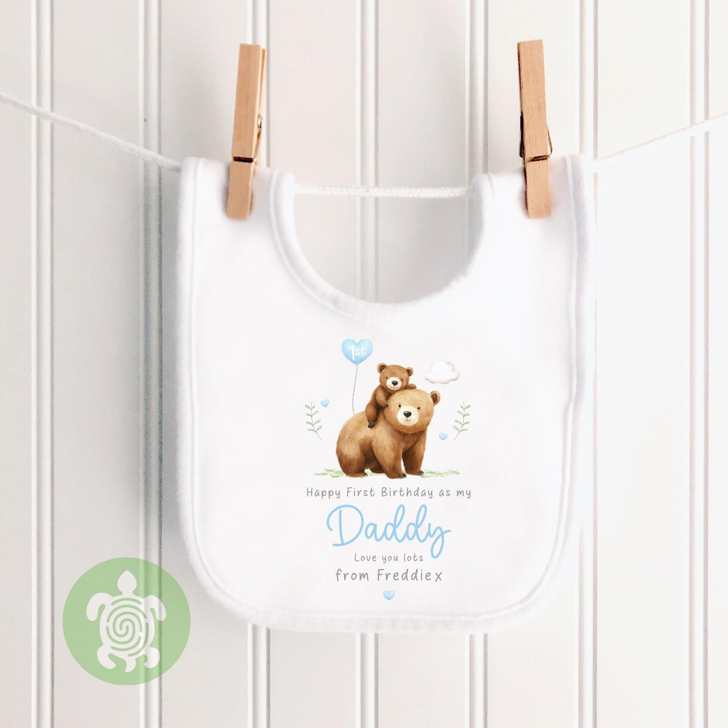 Personalised Bear Happy 1st Birthday as My Mummy Sleepsuit, Baby Gift from Newborn, Baby Outfit, First Birthday as Daddy, Cute Baby Vest
