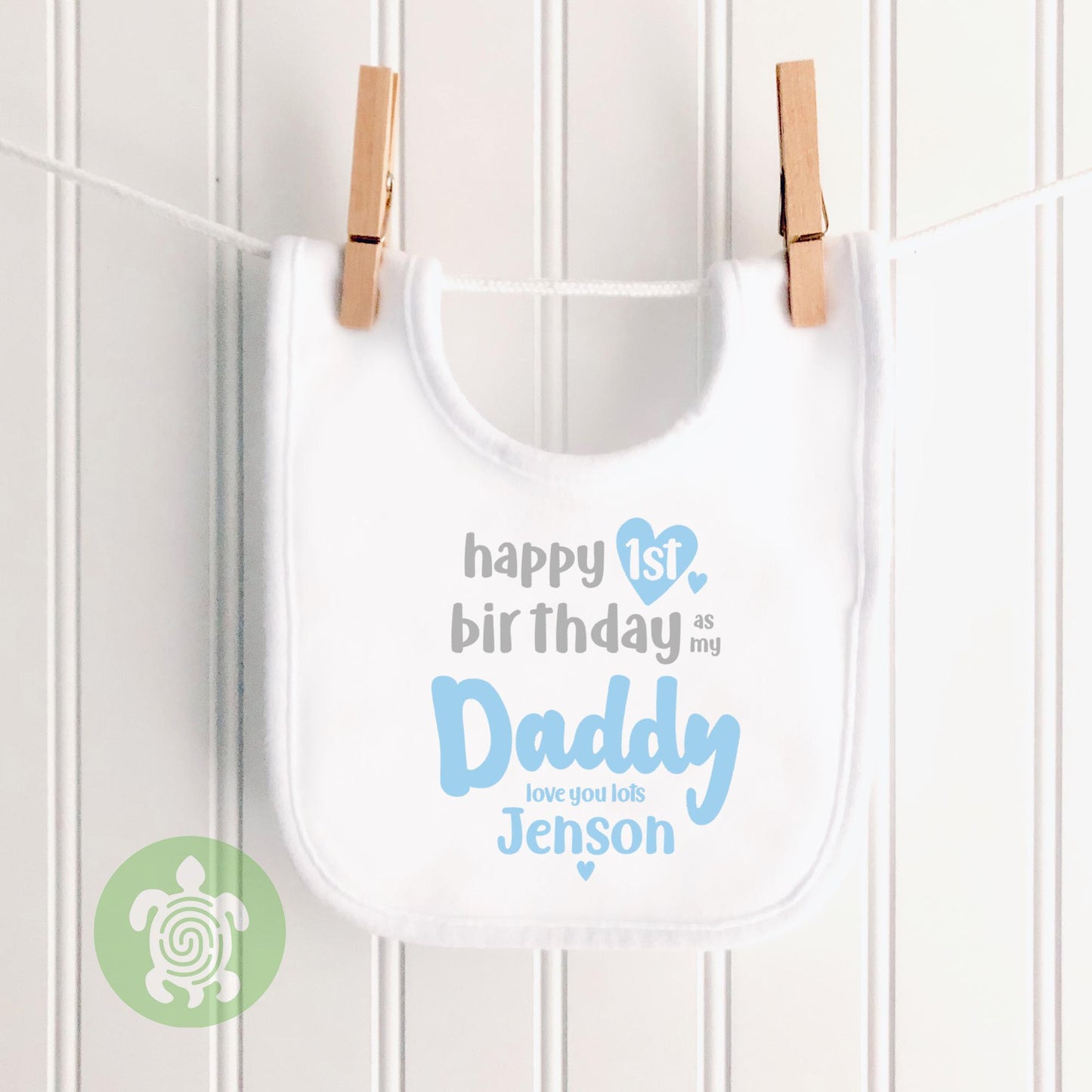 Personalised Happy 1st Birthday as my Daddy, Love you Lots, Baby Bodysuit, Babygrow, Pink Blue Option, First Birthday Dad Gift