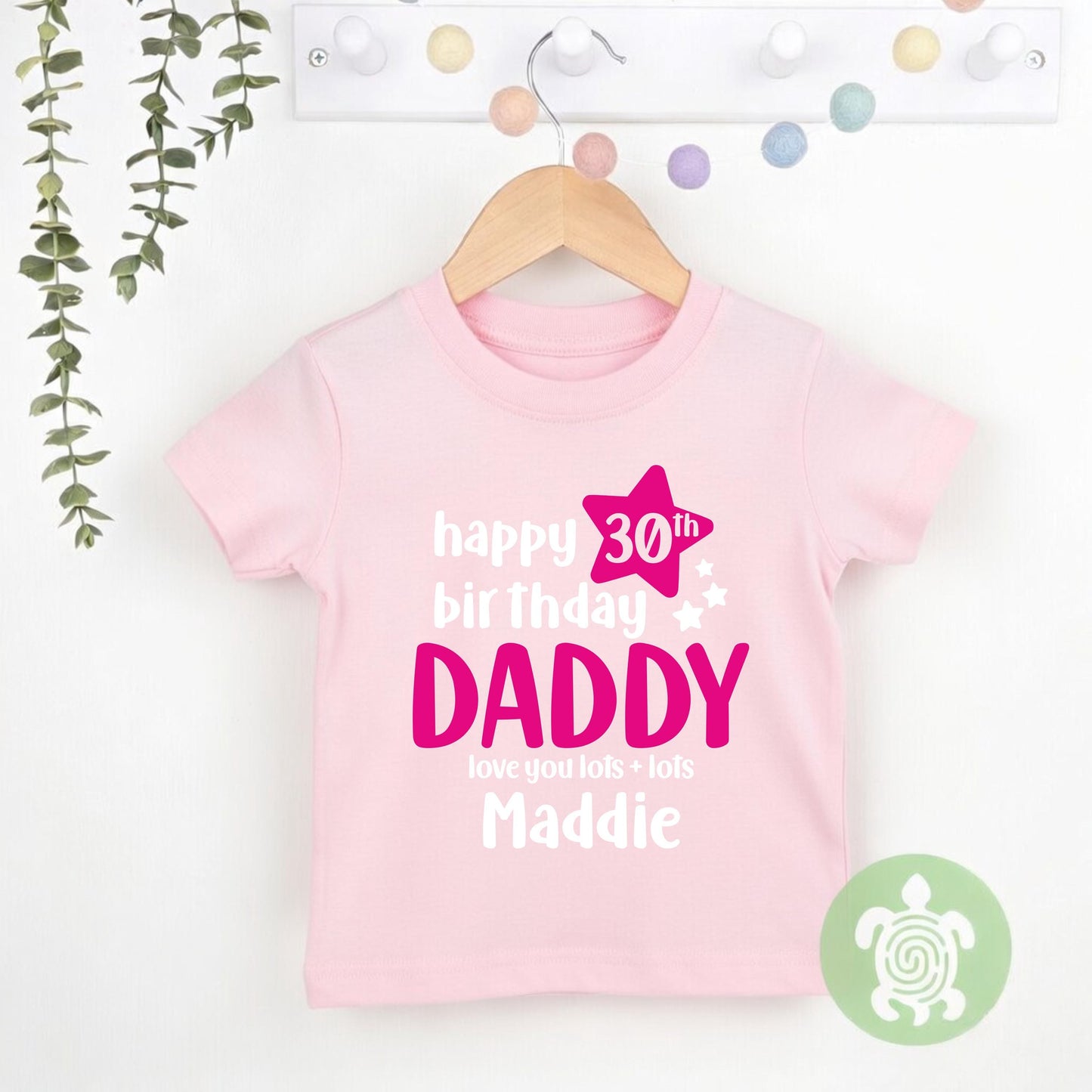 Happy 30th Birthday Daddy Dad Customised Birthday Age Newborn Baby Toddler Babygrow T-shirt Personalised Celebration Gift