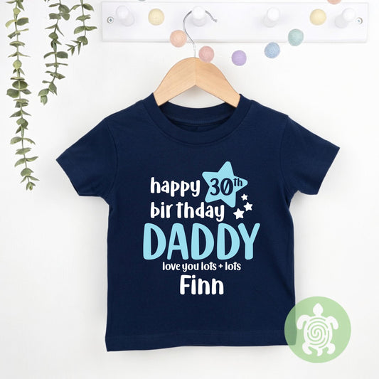 Happy 30th Birthday Daddy Dad Customised Birthday Age Newborn Baby Toddler Babygrow T-shirt Personalised Celebration Gift