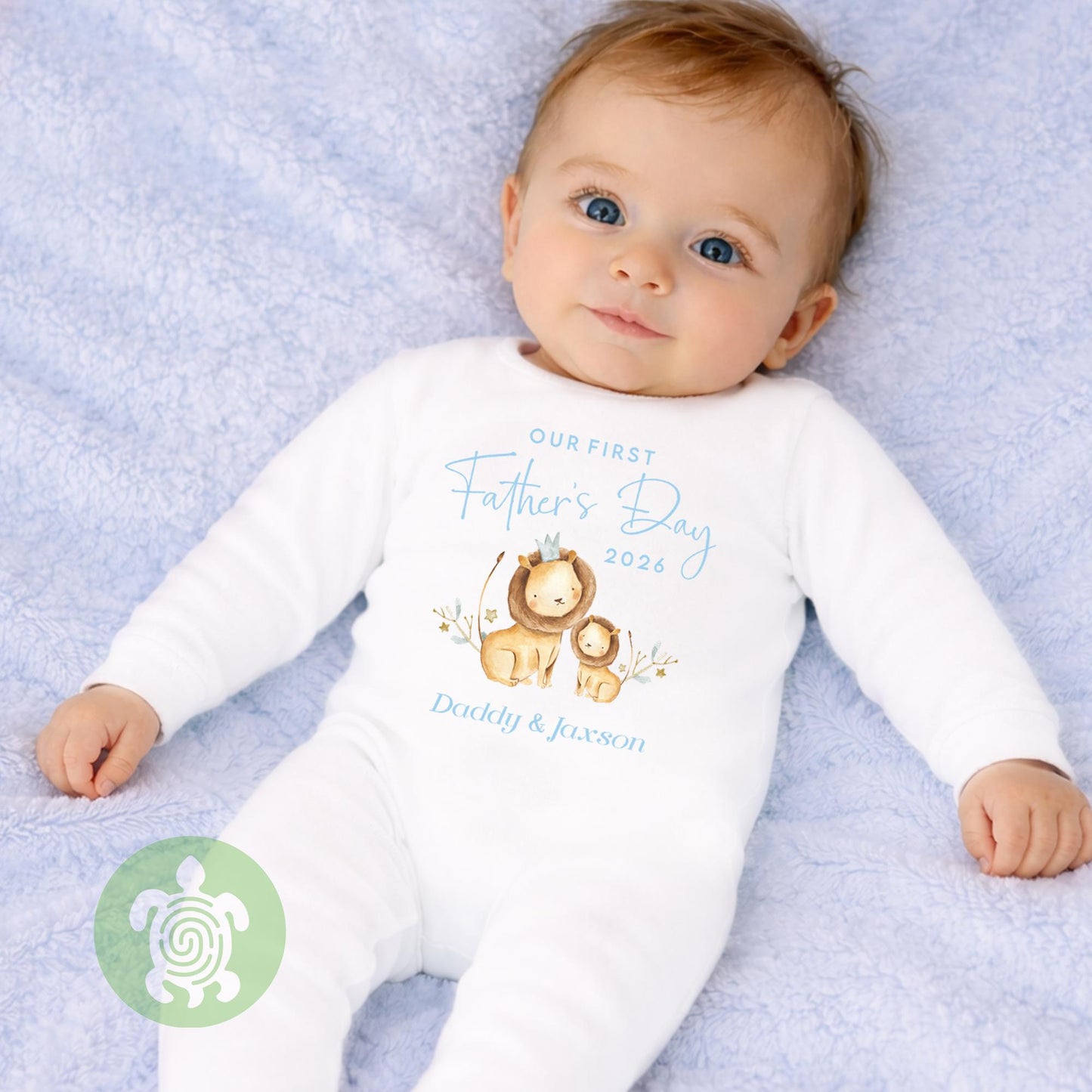 Personalised Our First Father's Day Pink or Blue Lion, Father’s day babygrow, First Father’s Day, 1st Fathers day gift, Gifts for Dad