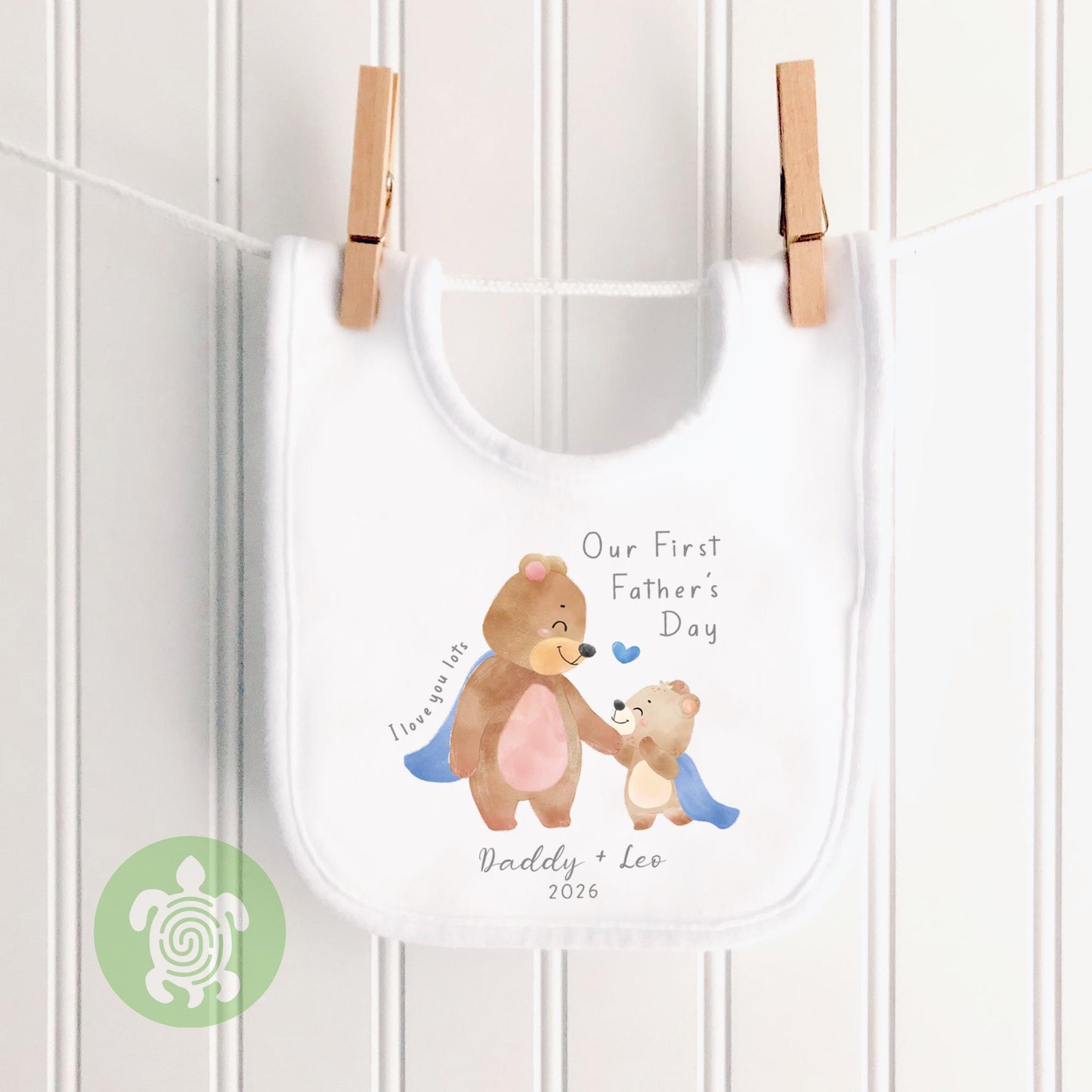 Personalised Our First Fathers Day Bear Superhero Cape, First Fathers day babygrow, First Father’s Day, 1st Fathers day gift, Gifts for Dad