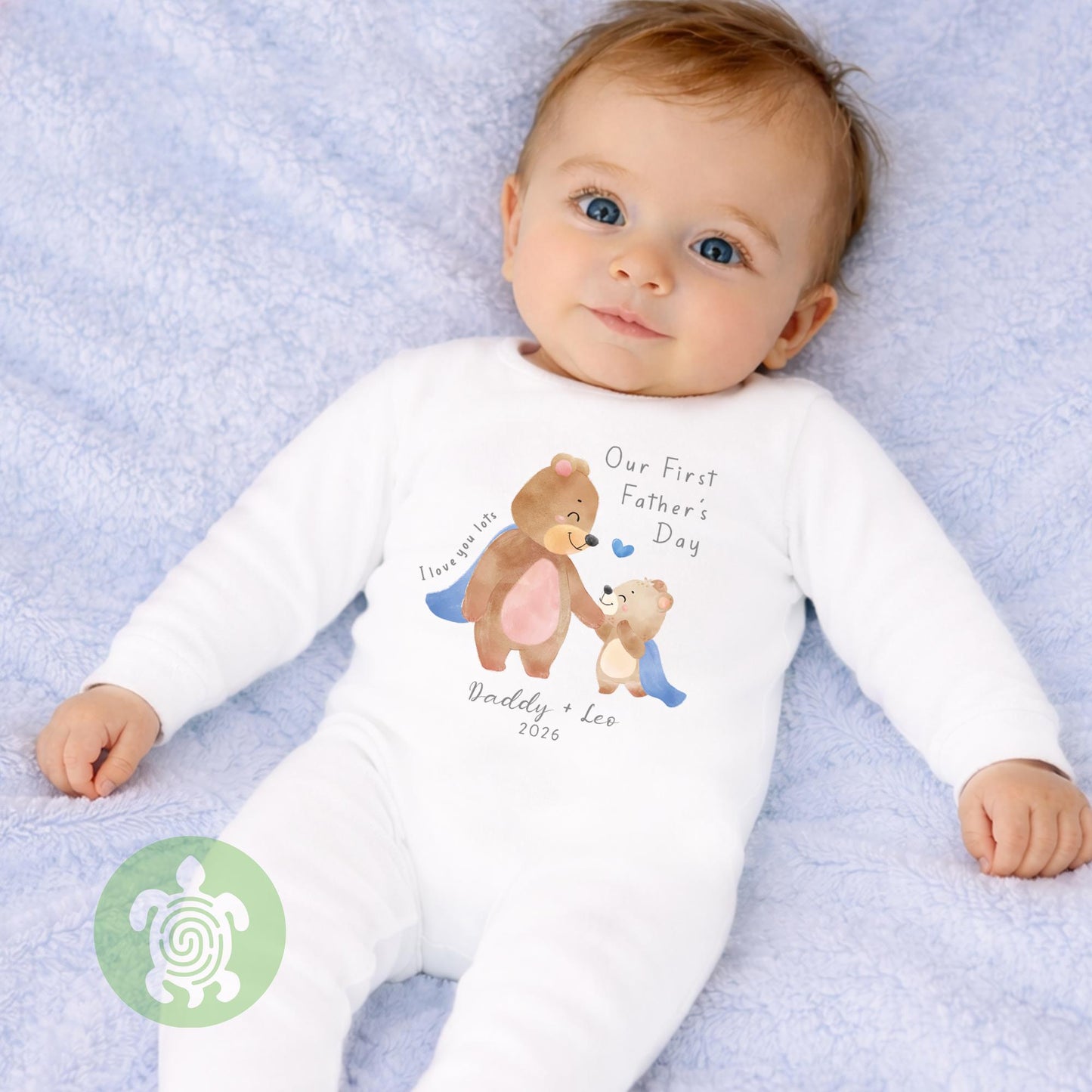 Personalised Our First Fathers Day Bear Superhero Cape, First Fathers day babygrow, First Father’s Day, 1st Fathers day gift, Gifts for Dad