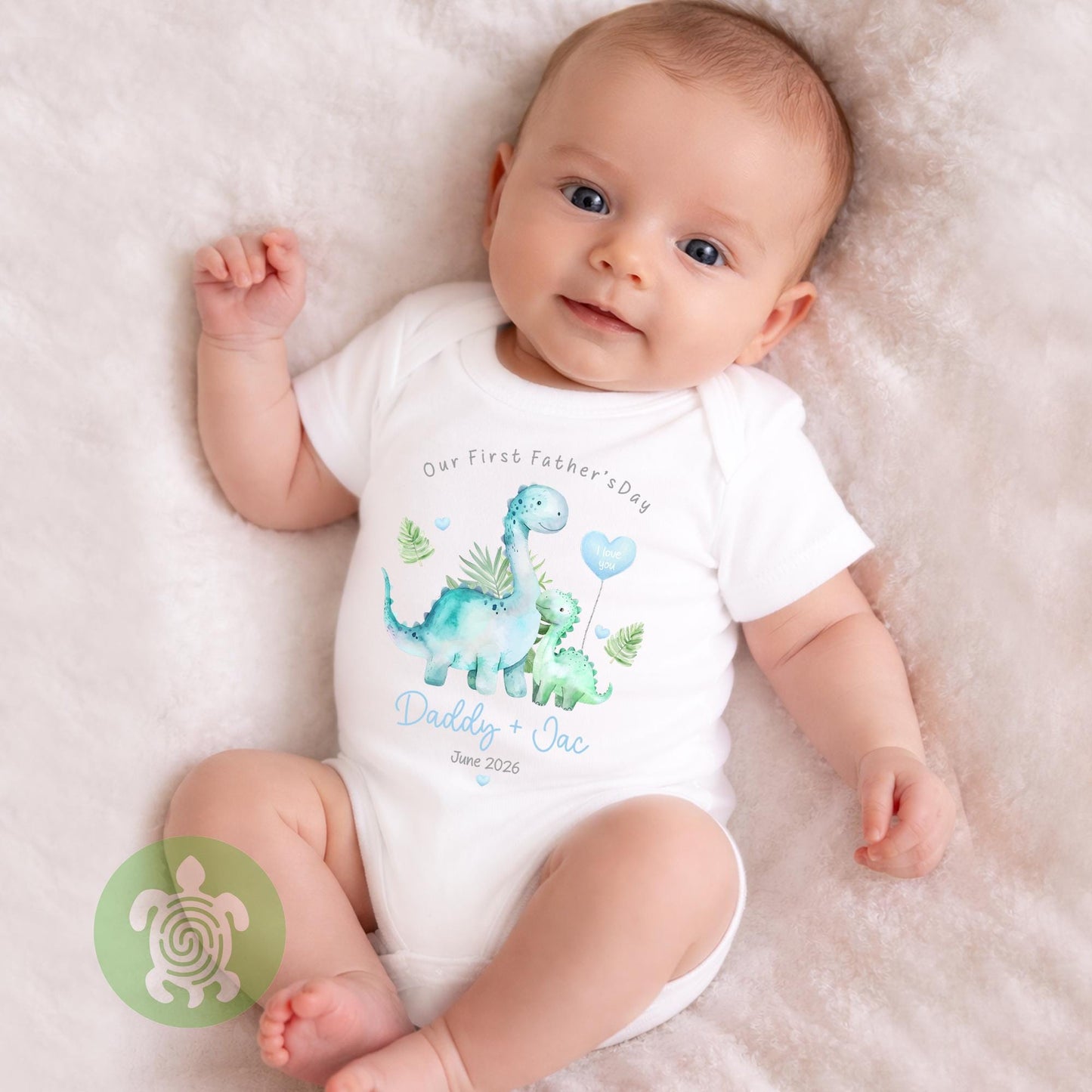 Personalised Our First Father's Day Pink or Blue Dinosaur, Father’s day babygrow, First Father’s Day, 1st Fathers day, Gifts for Dad
