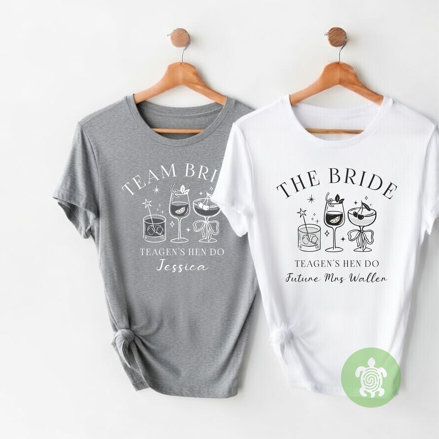 Matching Bride Hen Do Cocktail T-shirt, Personalised Team Bride, Bachelorette Party Tshirts, Bridal Party Top, Bride To Be Tee, Hen Party