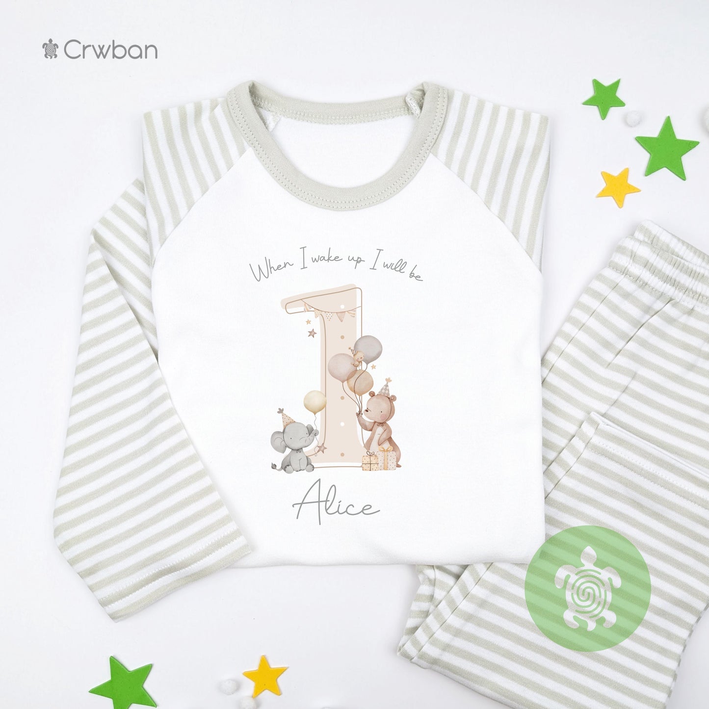 Beige Teddy Party Any Age Birthday Personalised Kids Outfit, Birthday Morning Set, Custom Name Cotton Clothing Set, Tight-fitting style