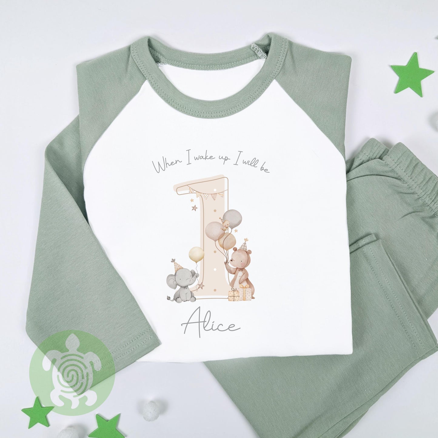 Beige Teddy Party Any Age Birthday Personalised Kids Outfit, Birthday Morning Set, Custom Name Cotton Clothing Set, Tight-fitting style