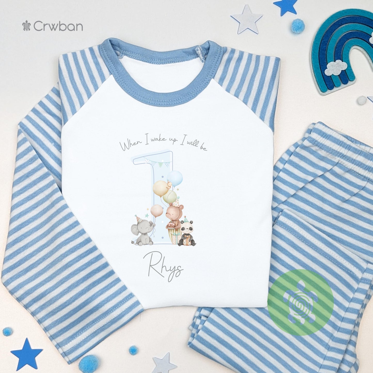 Blue Teddy Party Any Age Birthday Personalised Kids Outfit, Birthday Morning Set, Custom Name Cotton Clothing Set, Tight-fitting style