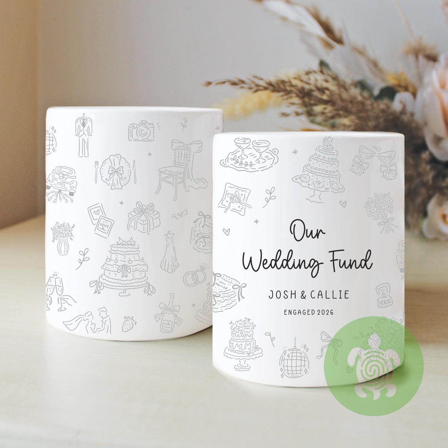 Personalised Wedding Fund Money Box, Engagement Gift, Bride to Be, Couple Present, Savings Jar, Honeymoon, Mr & Mrs, Wedding Gifts